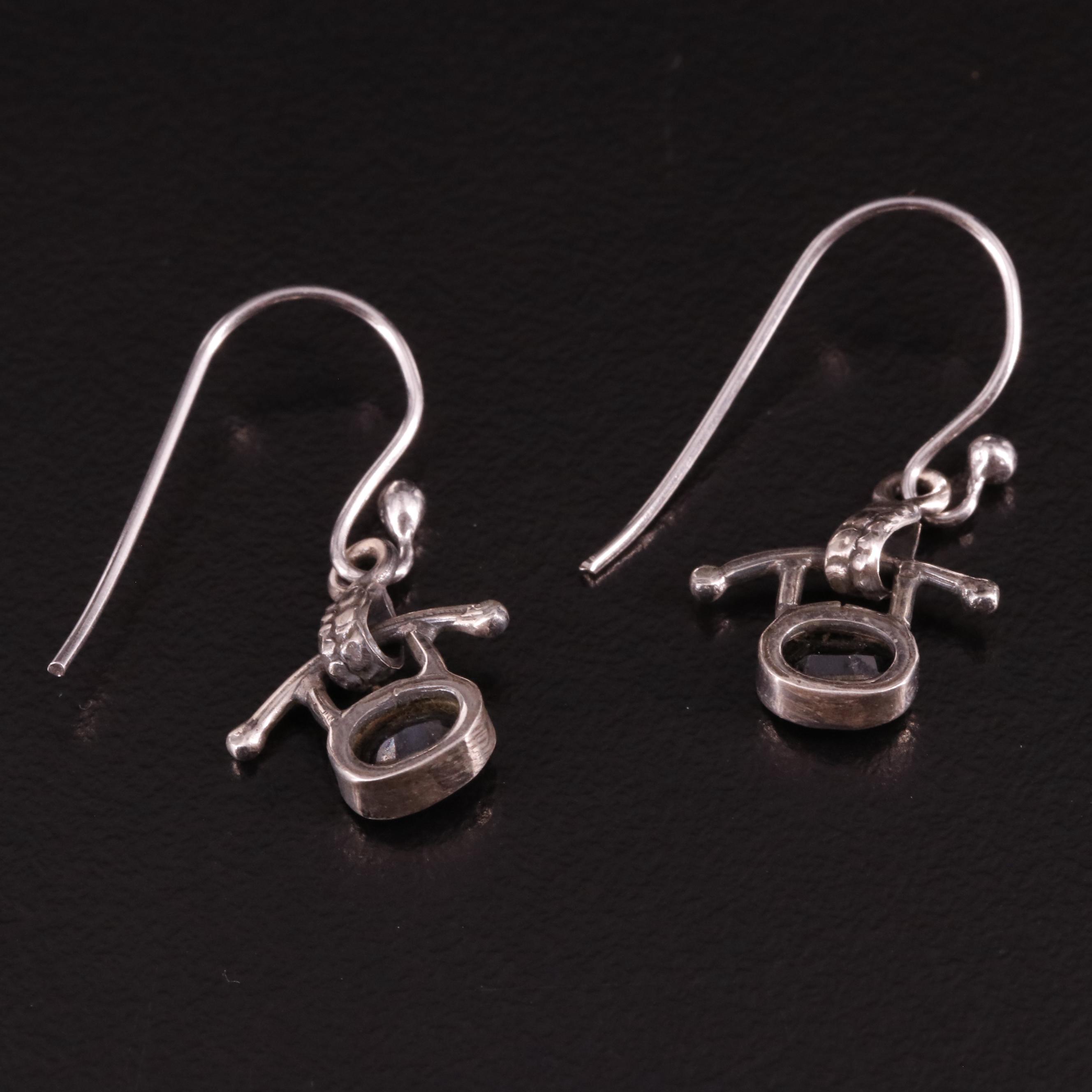 Sterling Sapphire Drop Earrings