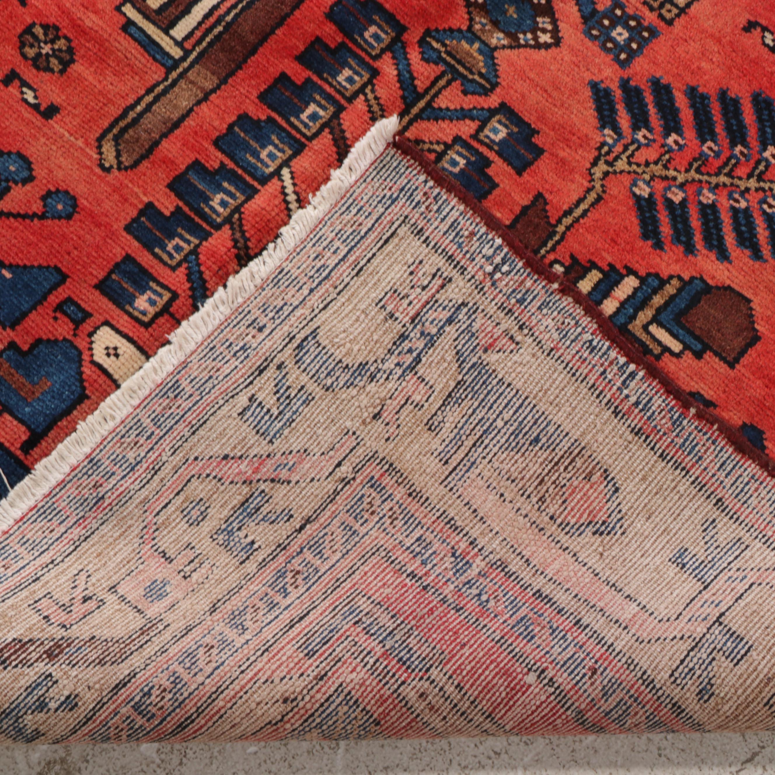 4'4 x 6'9 Hand-Knotted Persian Hamadan Area Rug