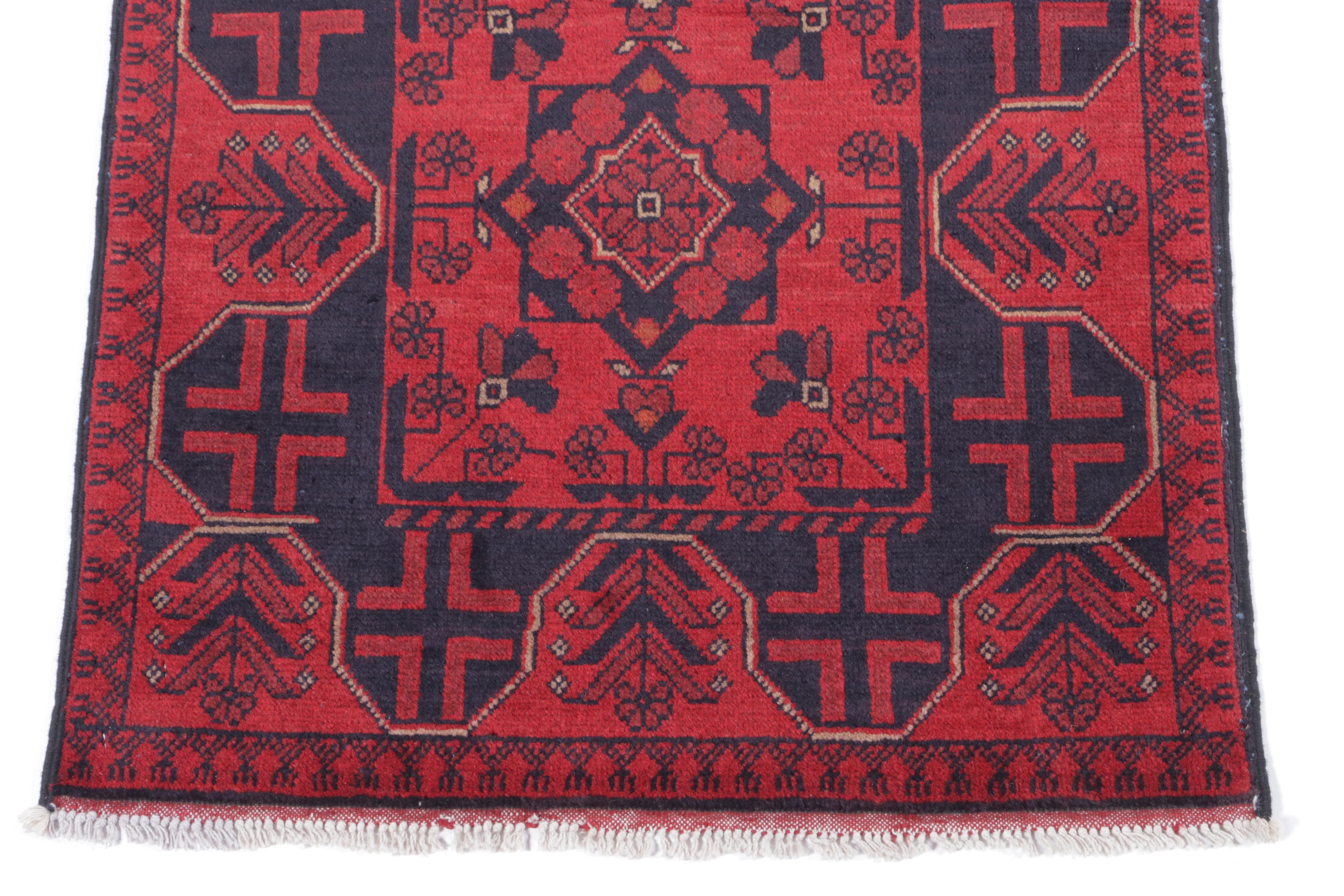 2'5 x 4'3 Hand-Knotted Afghan Kunduz Accent Rug