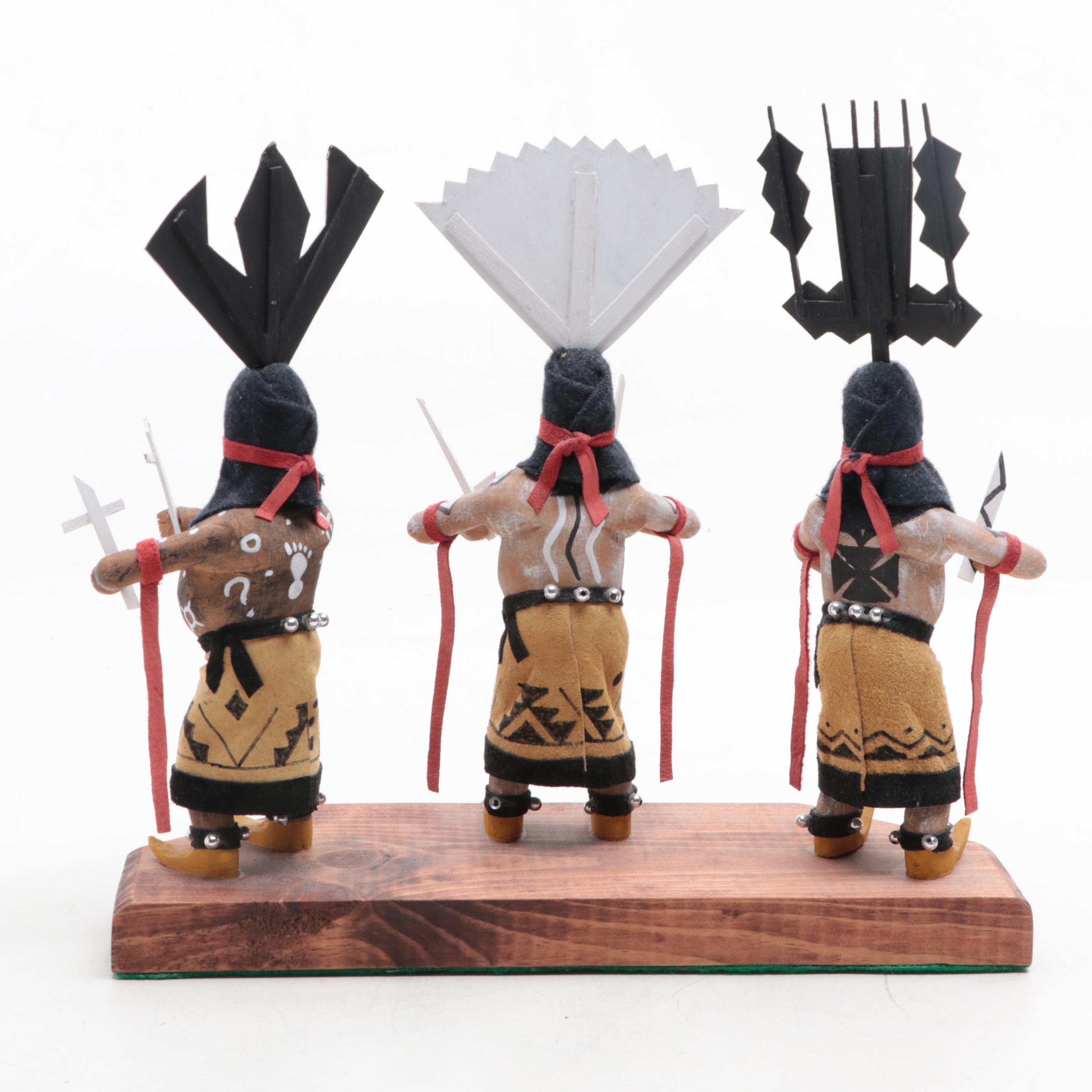 R. Begay Signed Apache Kachina "Apache Crown Dancers", 2007