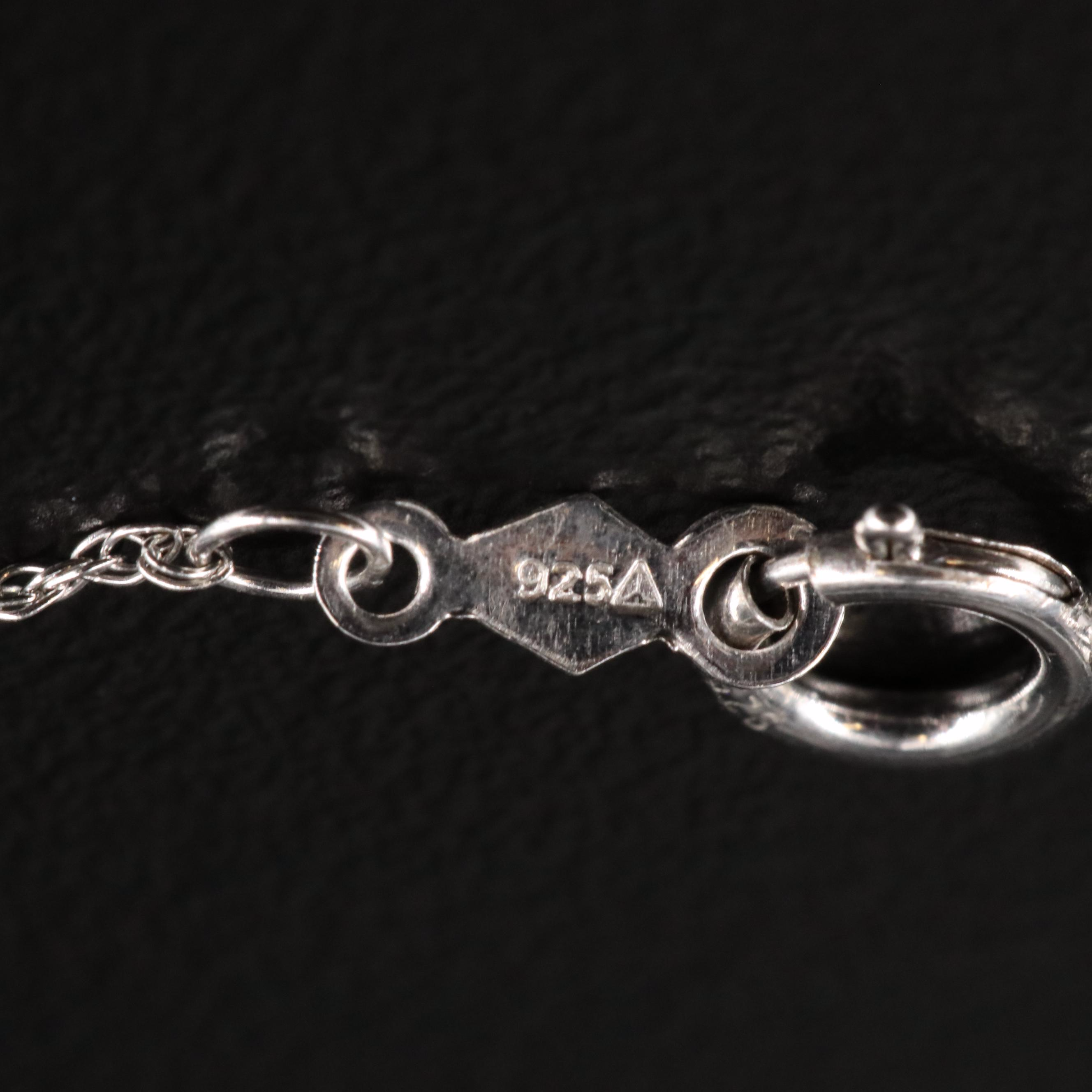 Sterling Glass, Amethyst and Cubic Zirconia Pendant Necklace