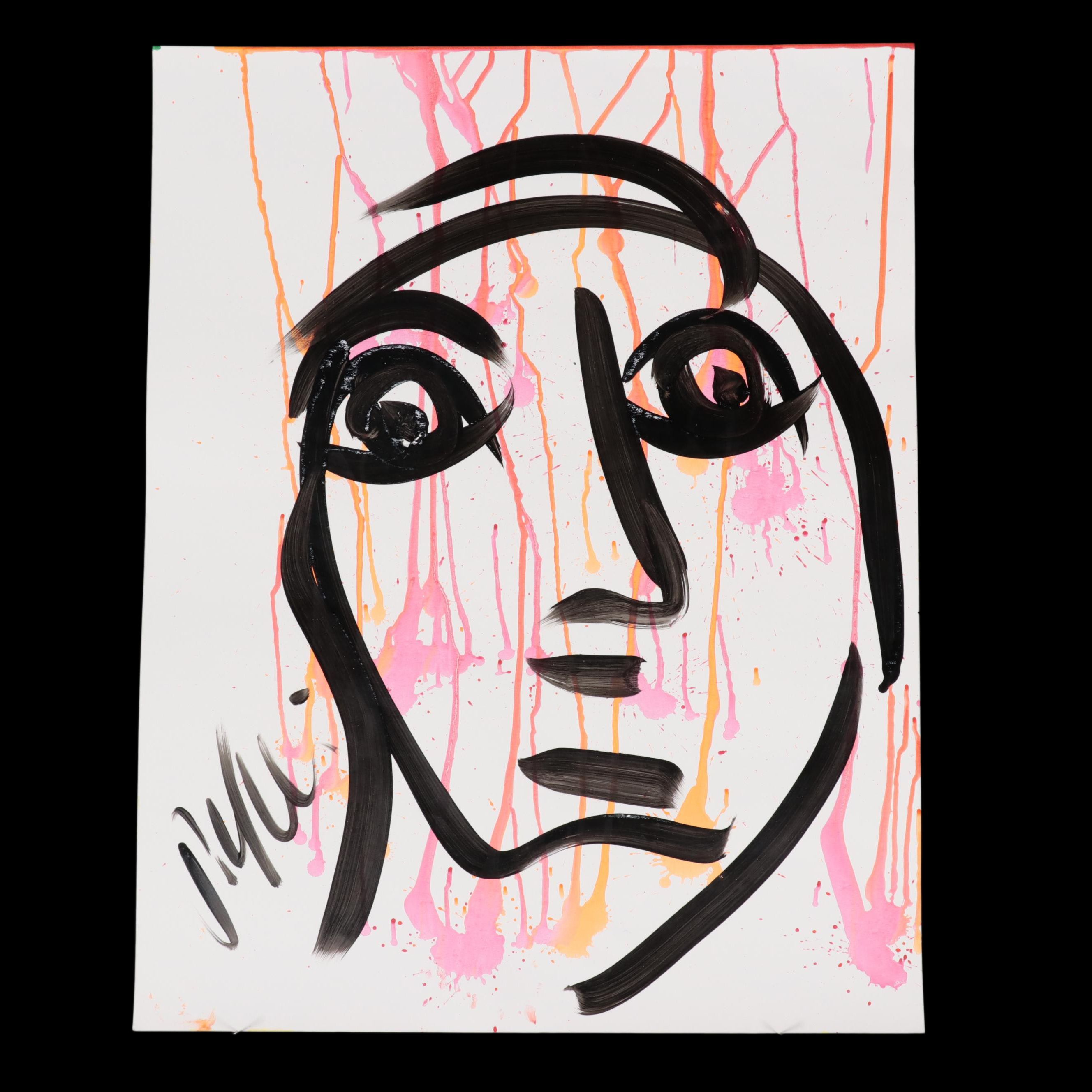 Peter Keil Abstract Portrait Acrylic Painting