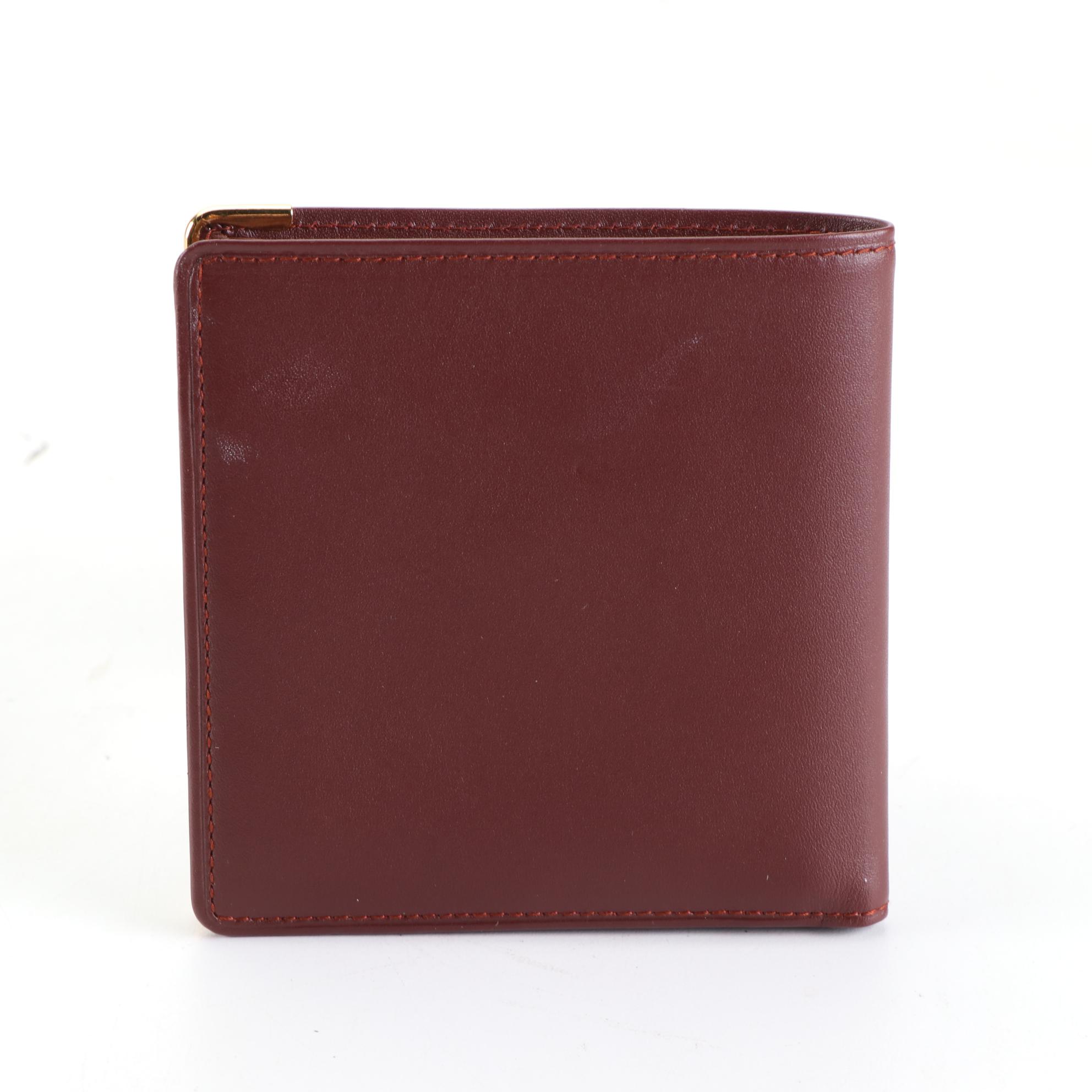 Cartier Bifold Wallet in Burgundy Leather