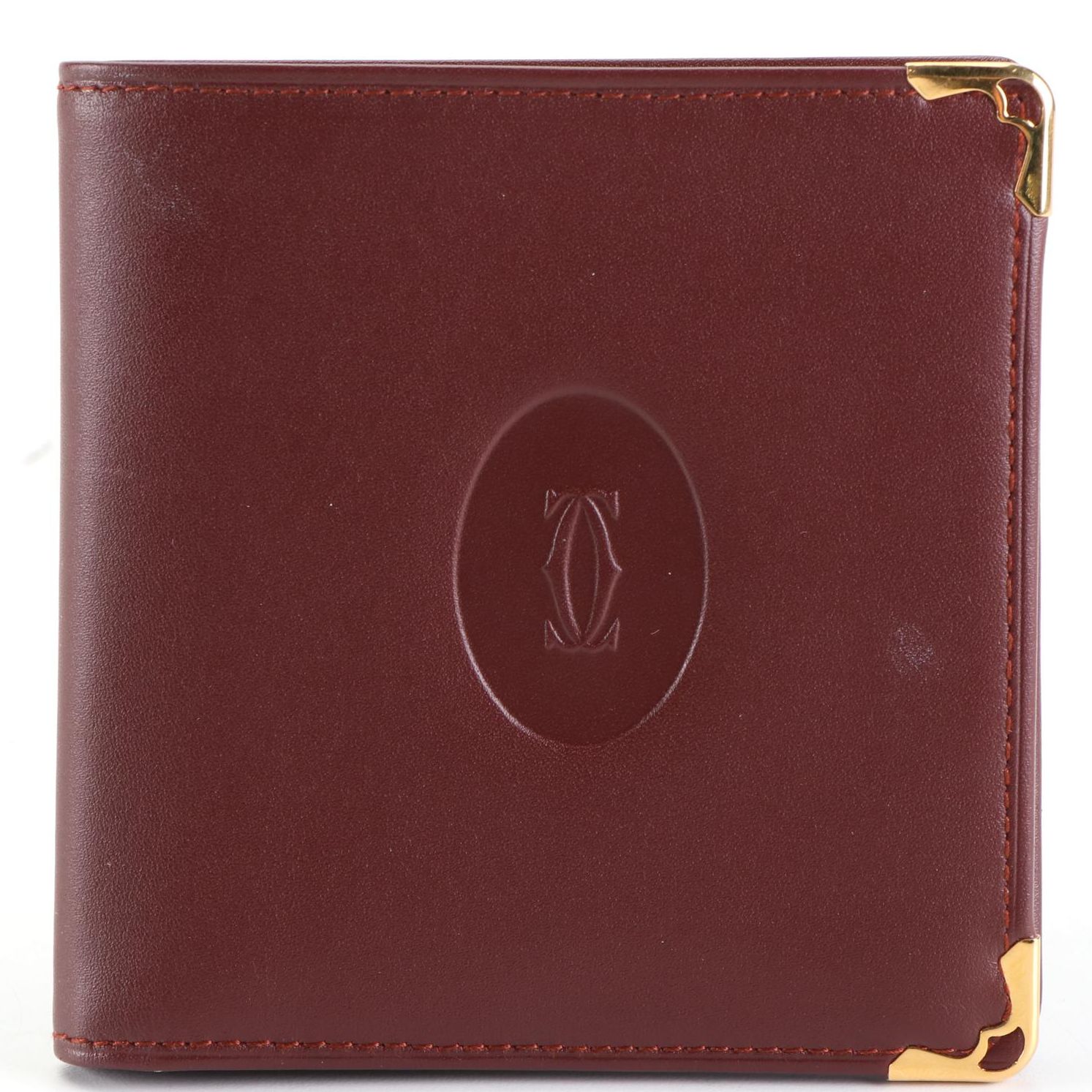 Cartier Bifold Wallet in Burgundy Leather