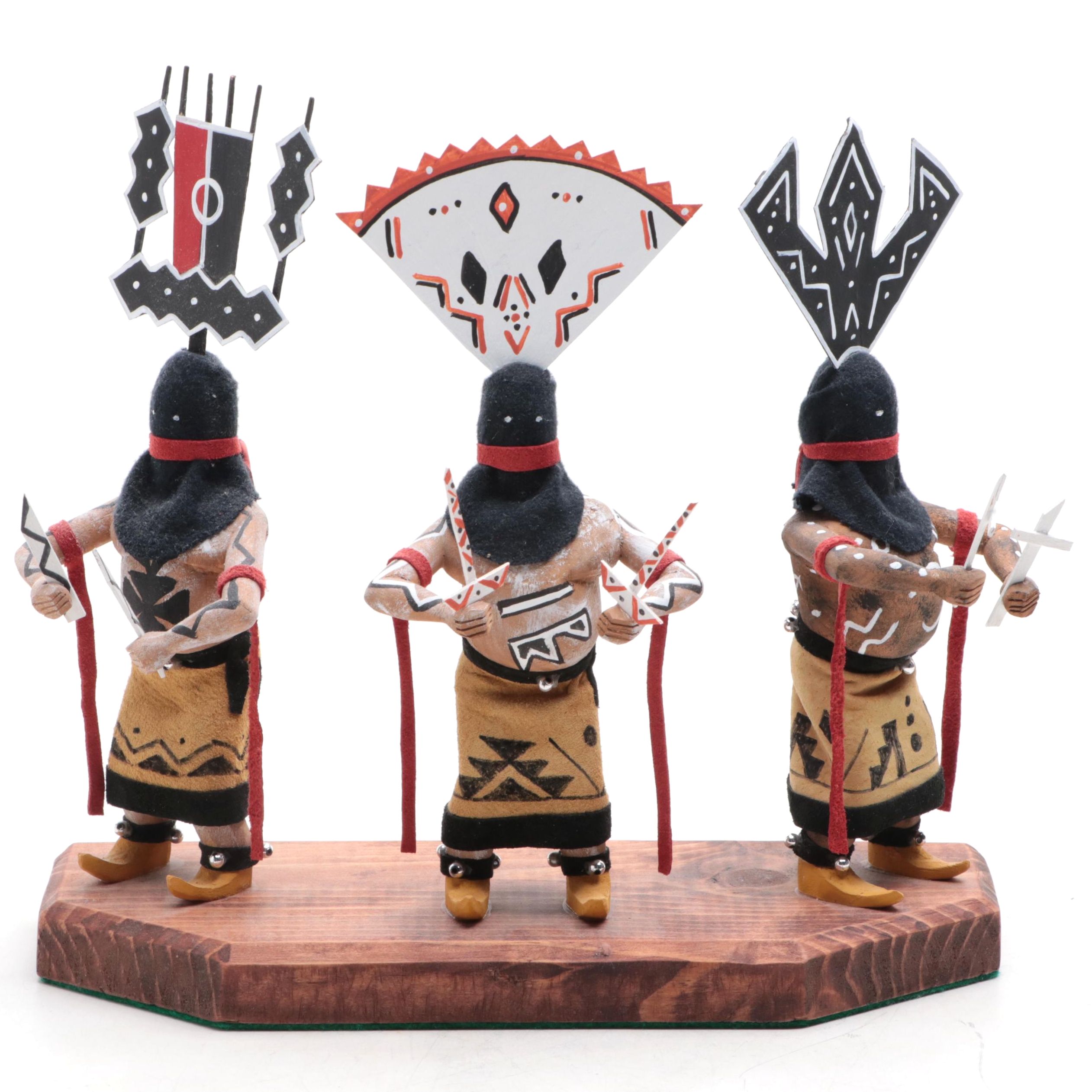 R. Begay Signed Apache Kachina "Apache Crown Dancers", 2007