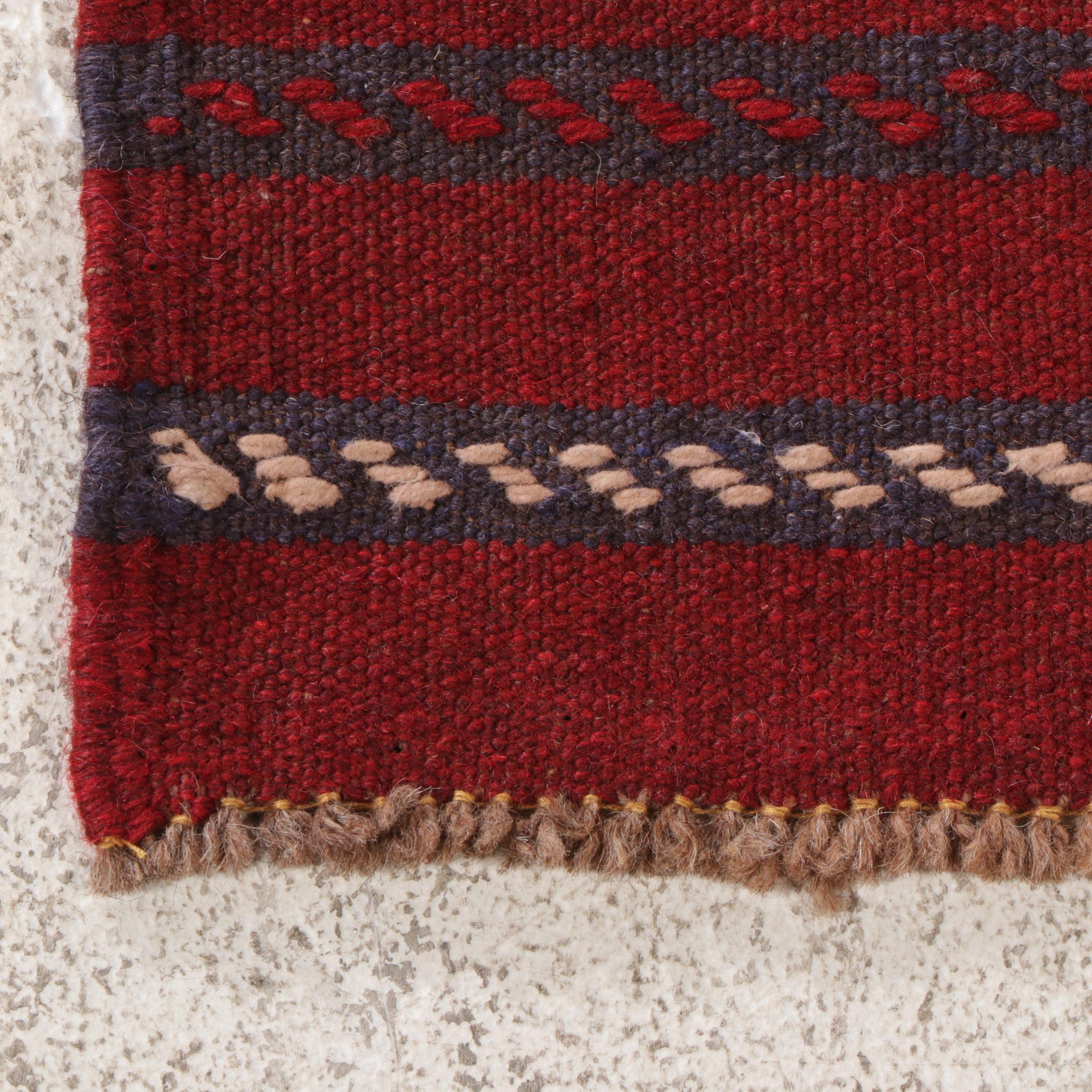 1'11 x 8'1 Hand-Knotted Afghan Mixed Technique Carpet Runner