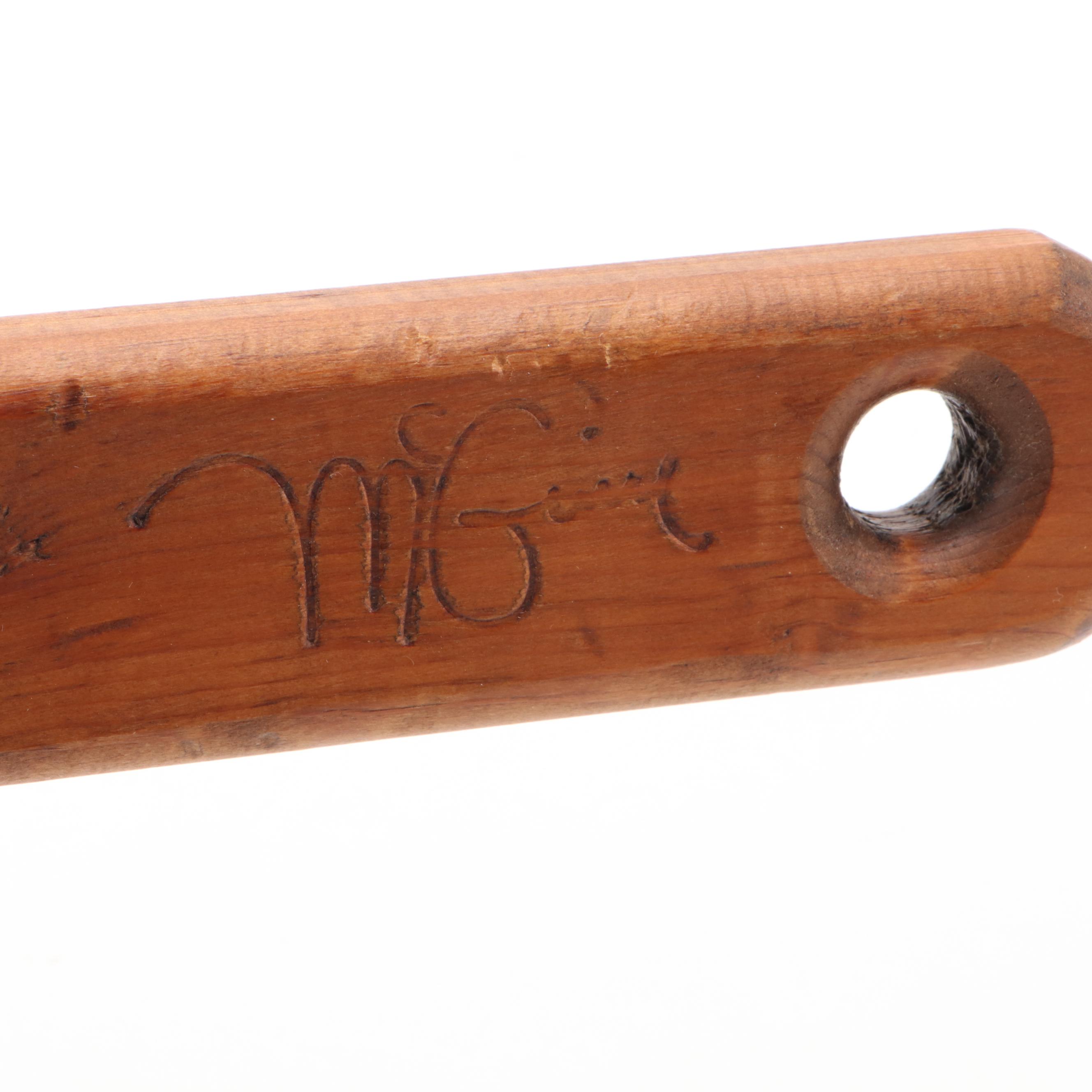 Stencil Decorated Bentwood Box with Other Boxes and Bread Board