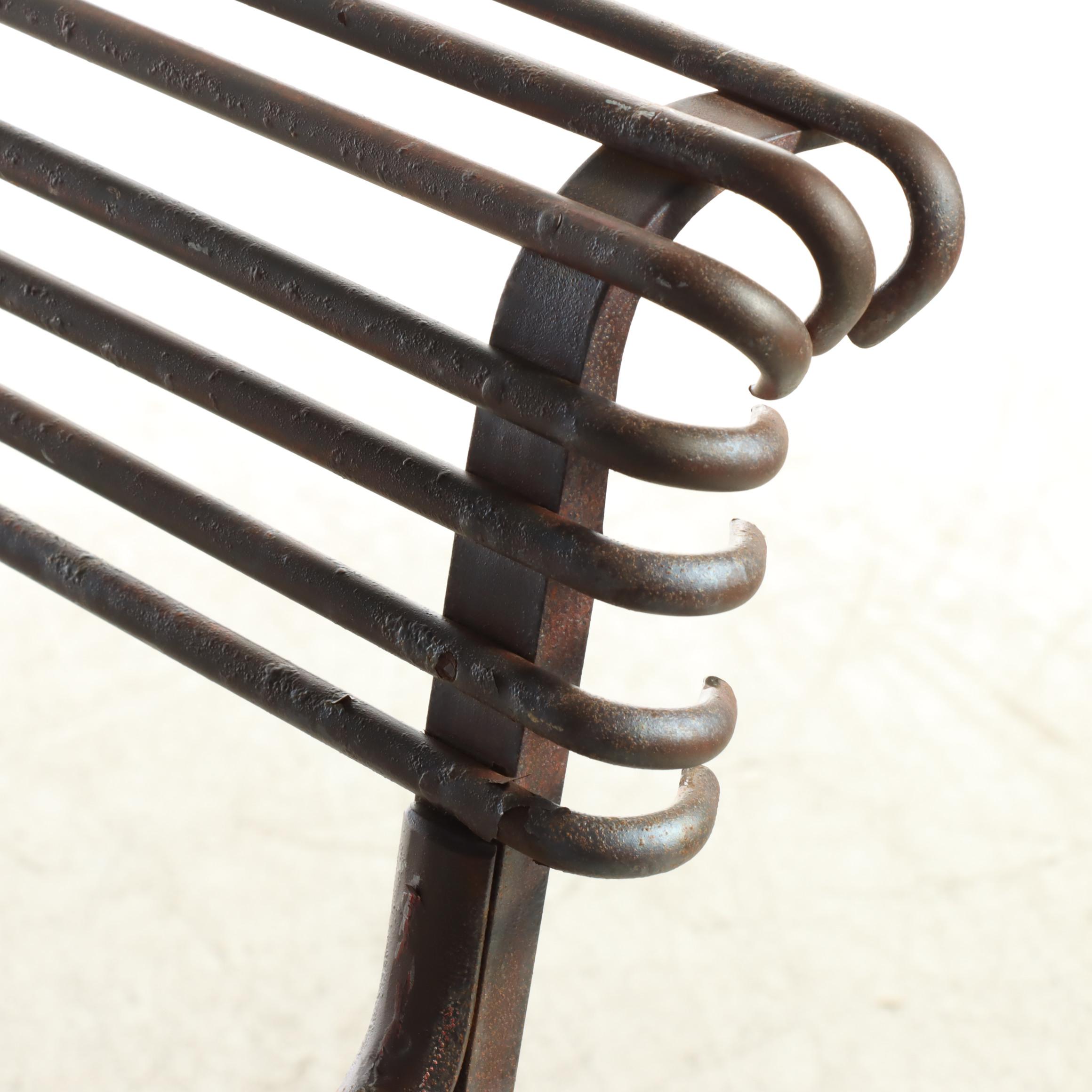 St. Sauveur French Iron Garden Bench, Early 20th Century