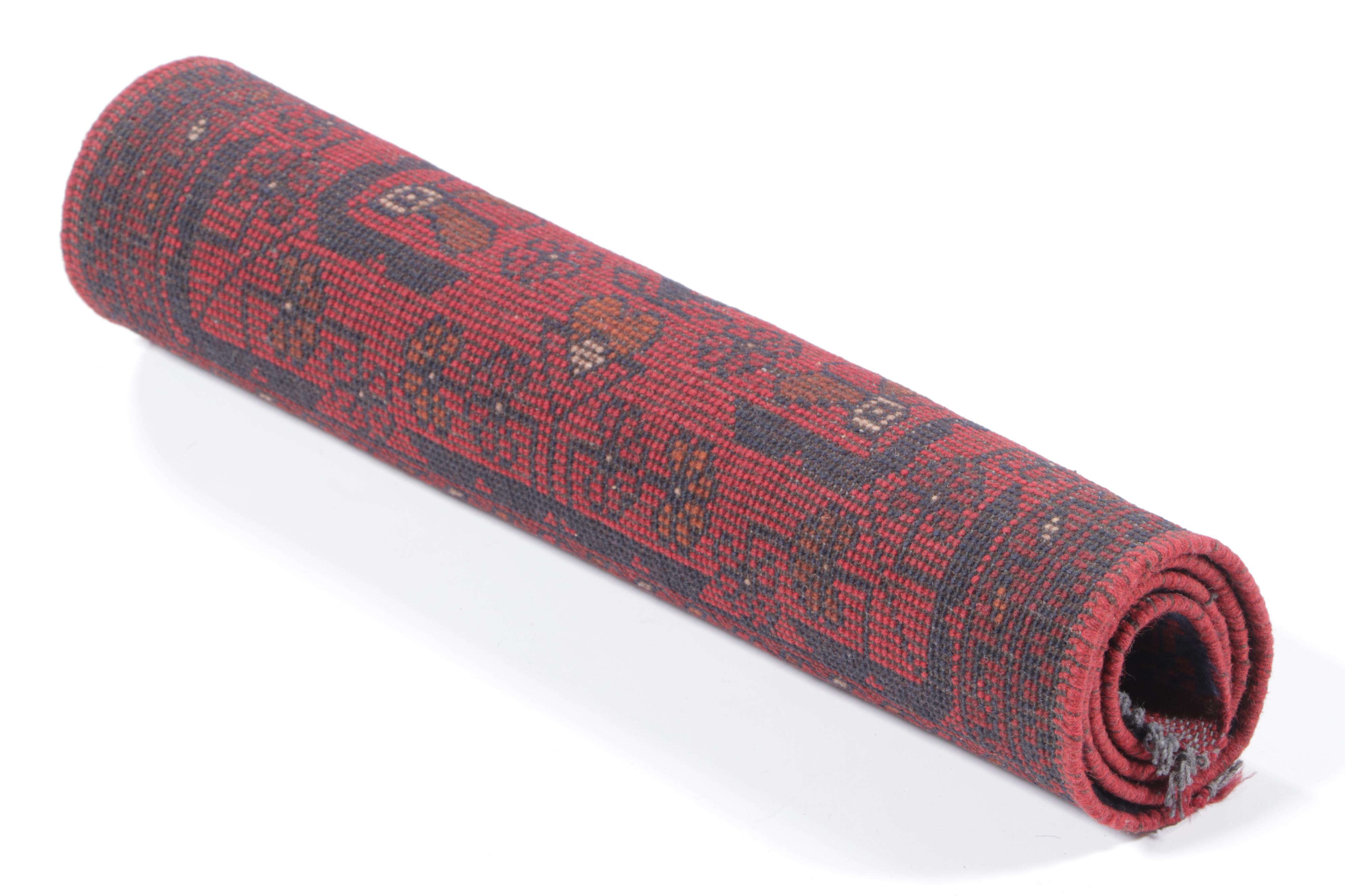 1'10 x 3'7 Hand-Knotted Afghan Kunduz Accent Rug