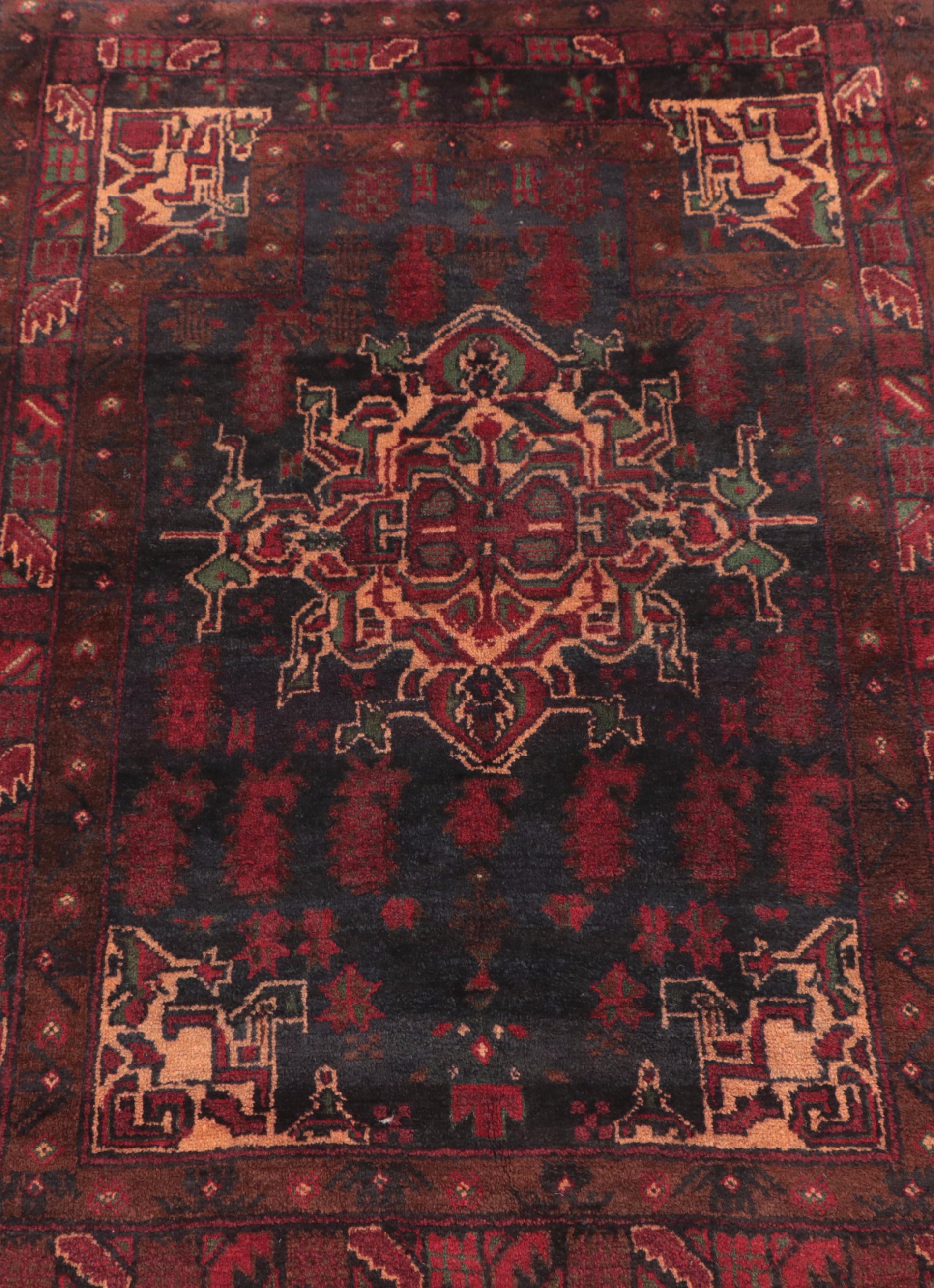 2'10 x 4'4 Hand-Knotted Afghan Baluch Accent Rug