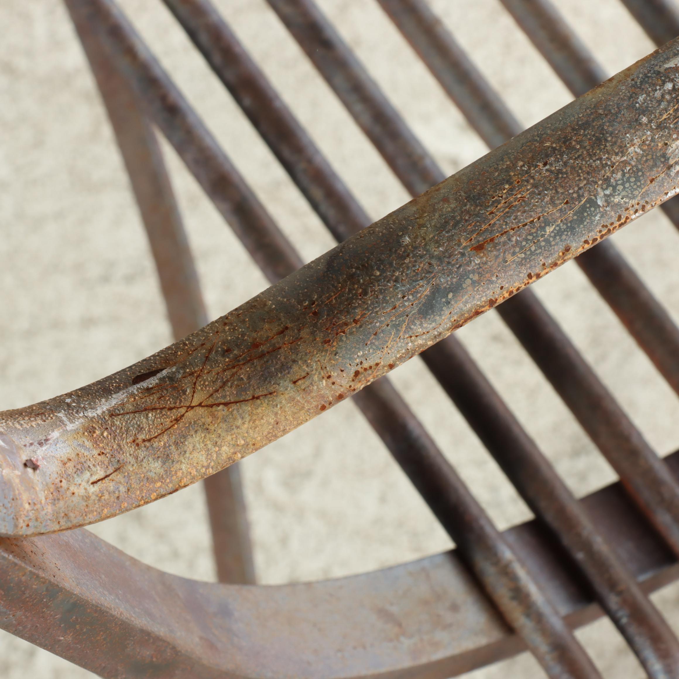 St. Sauveur French Iron Garden Bench, Early 20th Century