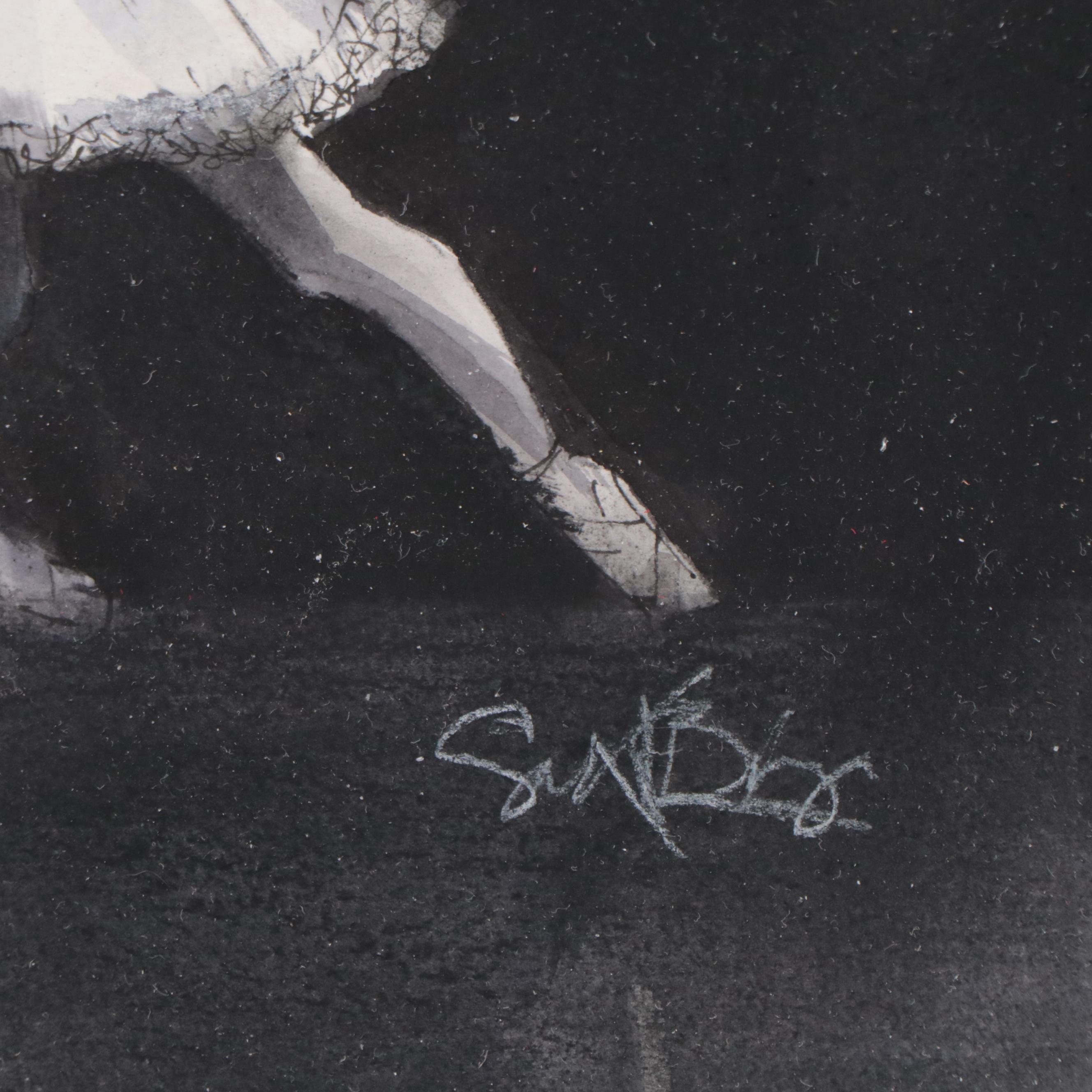 Ink Drawing of Ballet Dancers