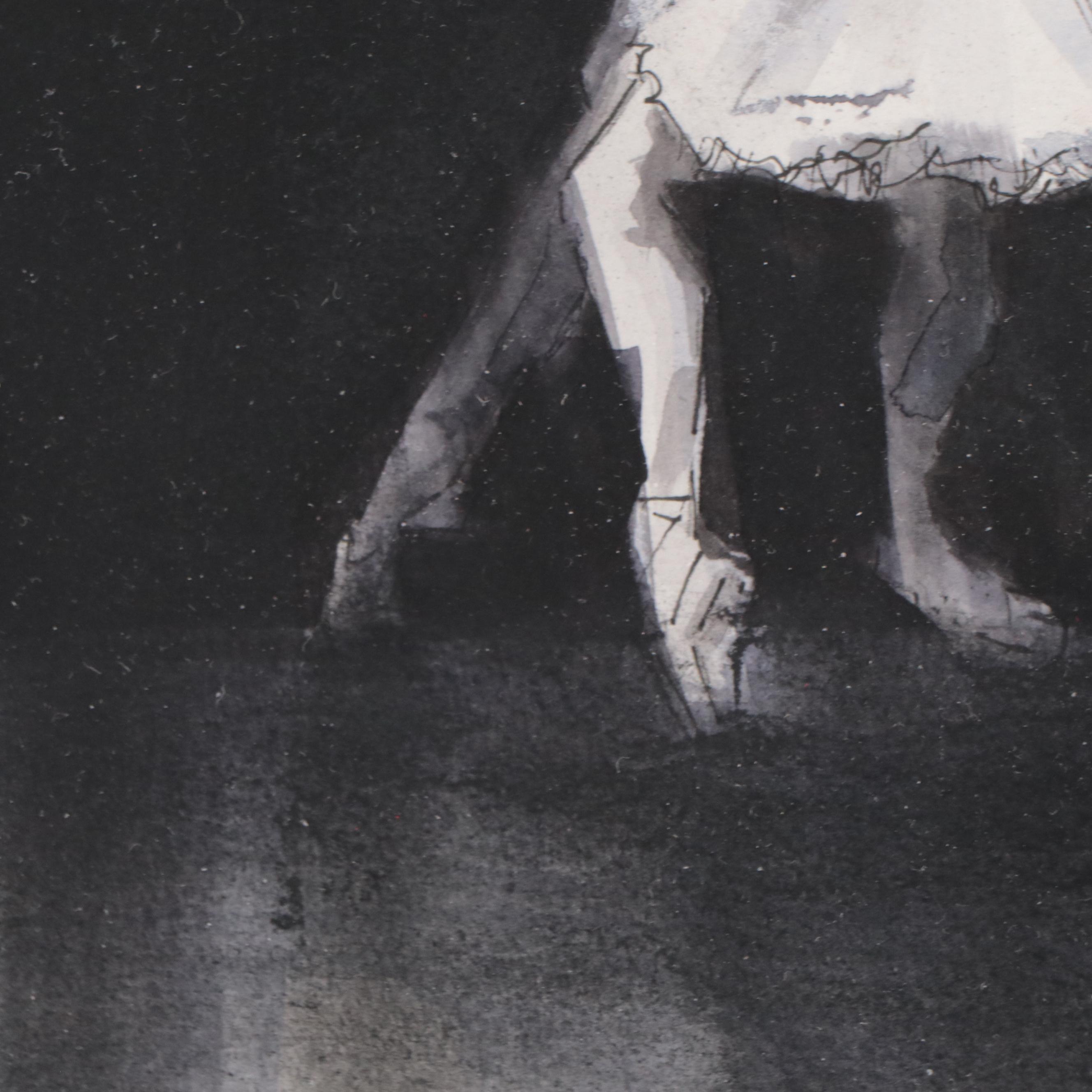 Ink Drawing of Ballet Dancers