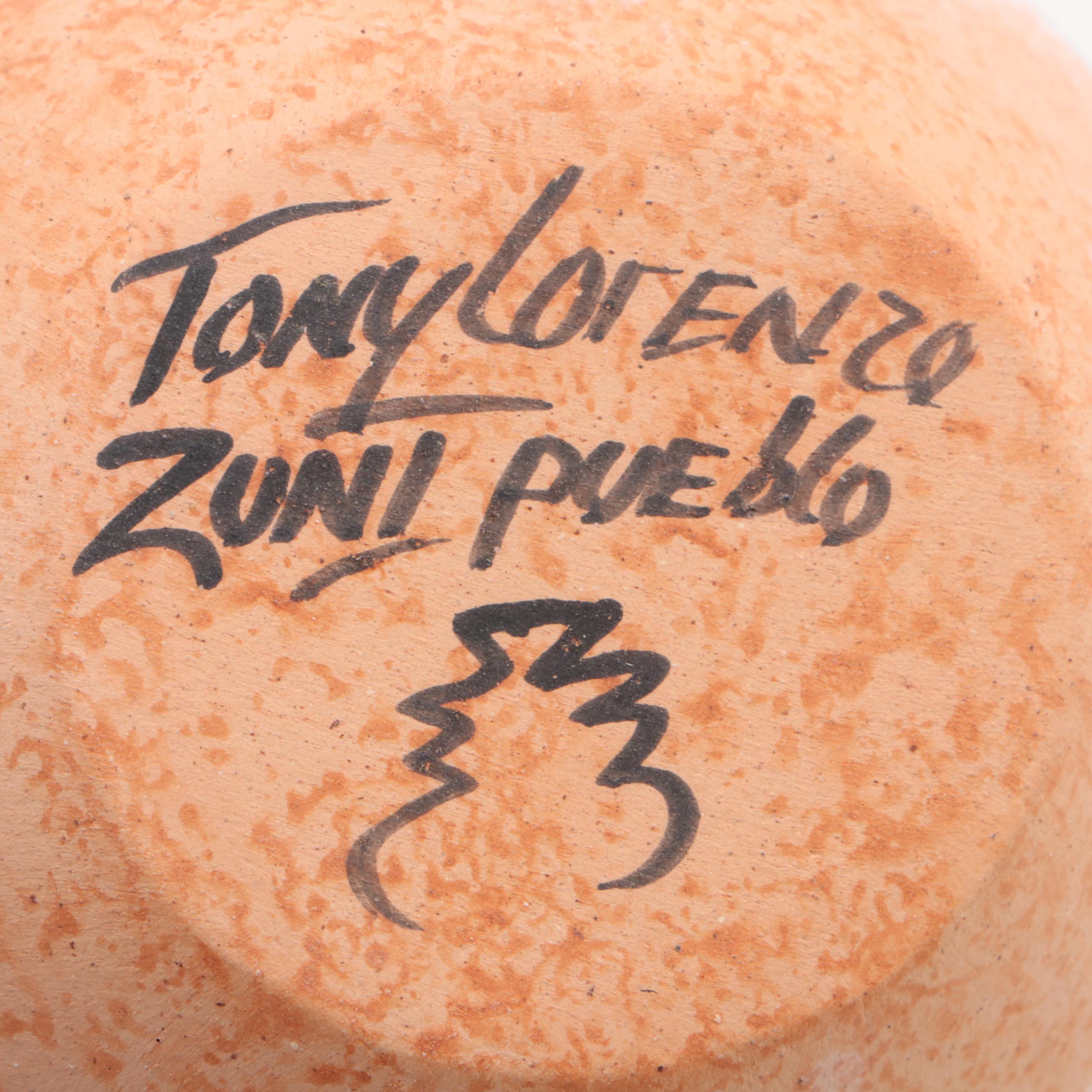 Artist Signed Pottery Olla and Vessels with Grecian Museum Replica Jar