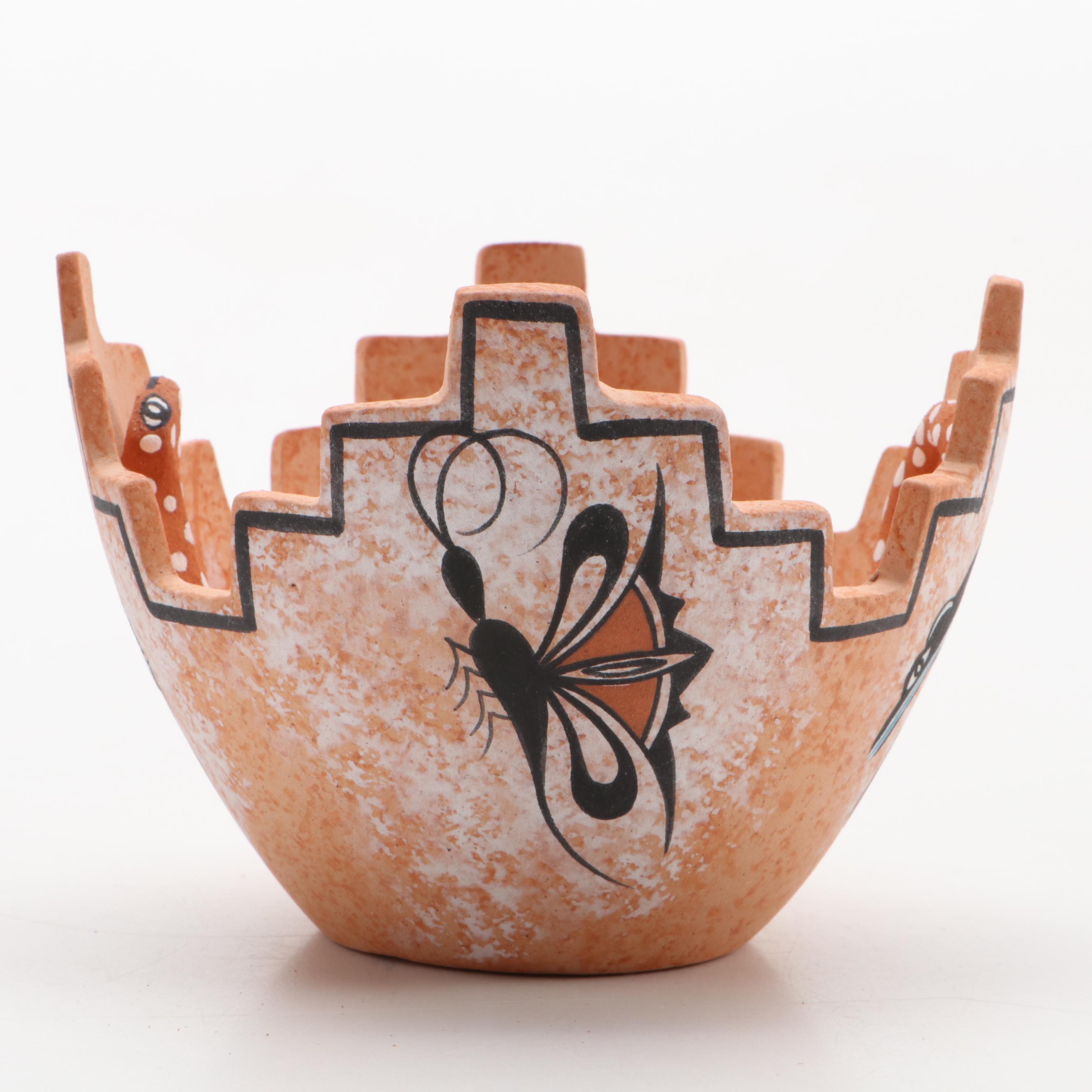 Artist Signed Pottery Olla and Vessels with Grecian Museum Replica Jar