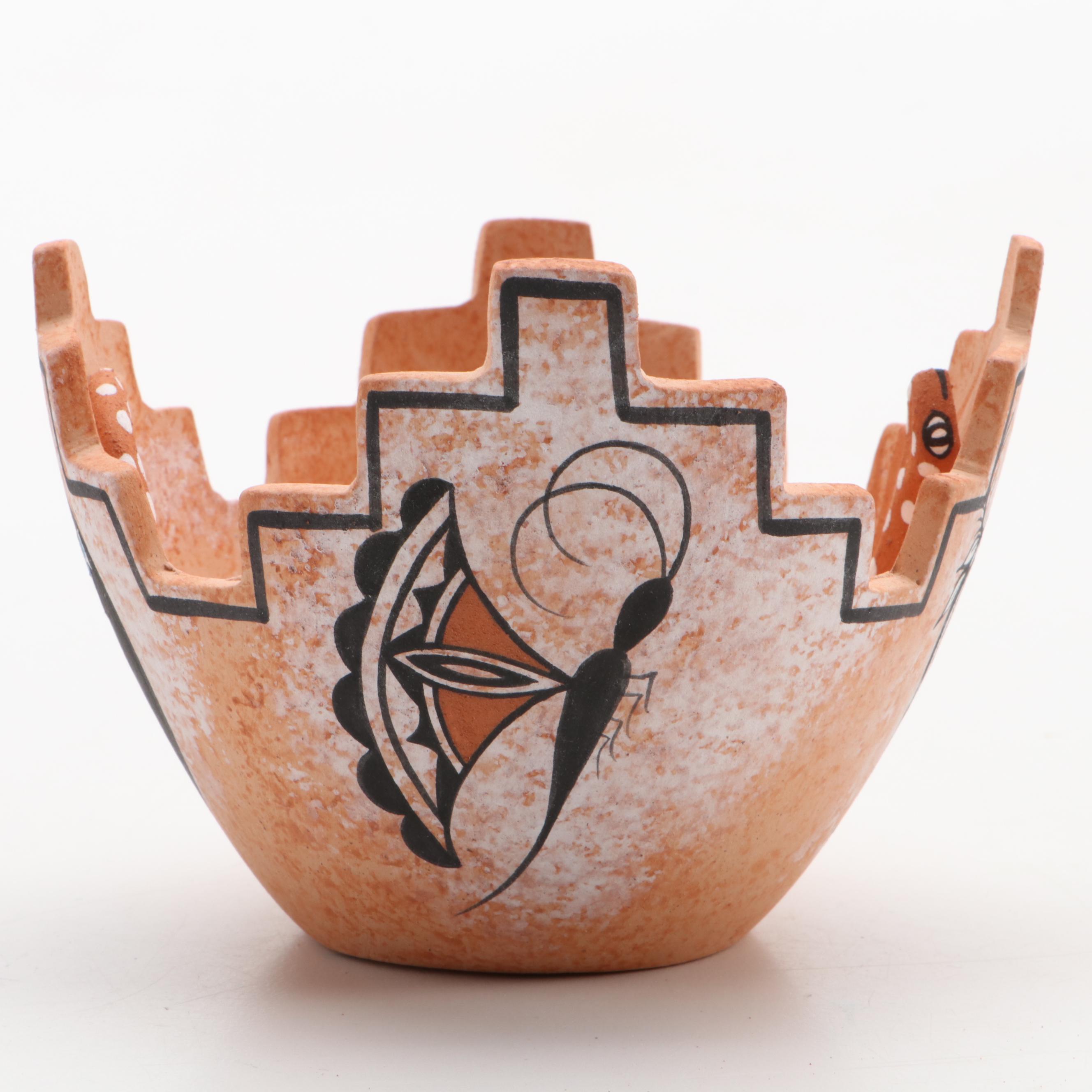 Artist Signed Pottery Olla and Vessels with Grecian Museum Replica Jar