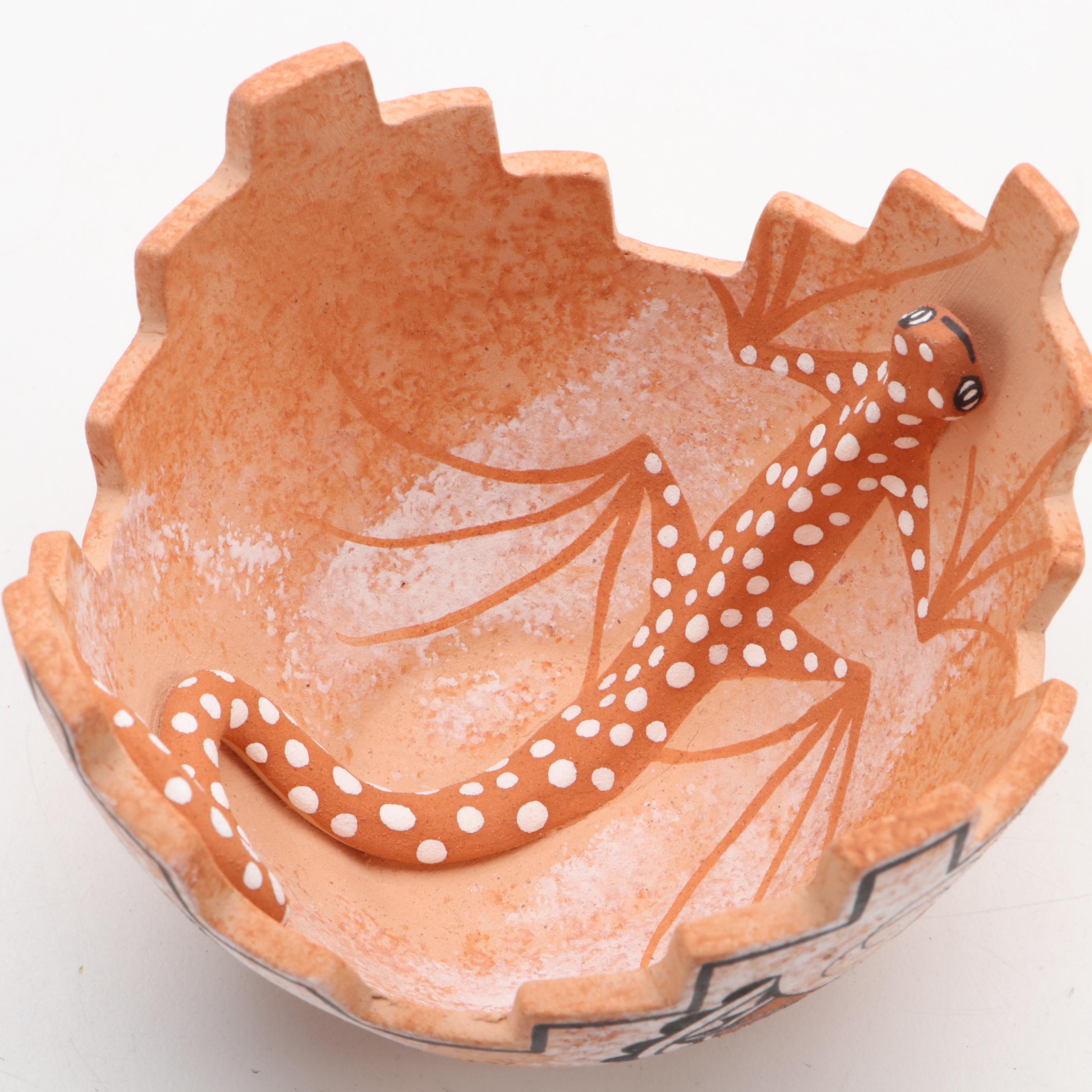 Artist Signed Pottery Olla and Vessels with Grecian Museum Replica Jar