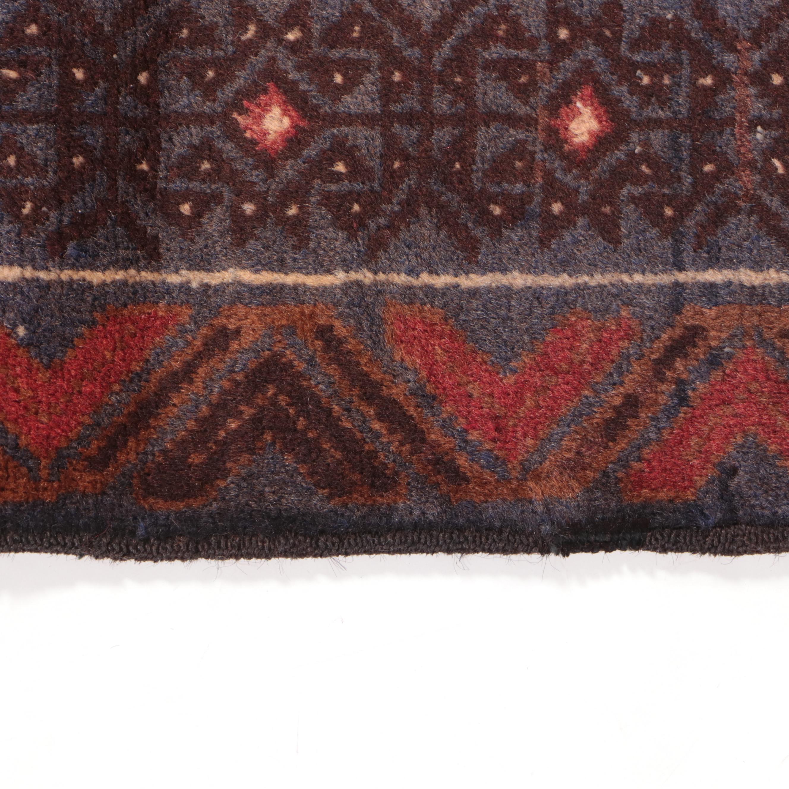 3' x 4'6 Hand-Knotted Afghan Baluch Accent Rug