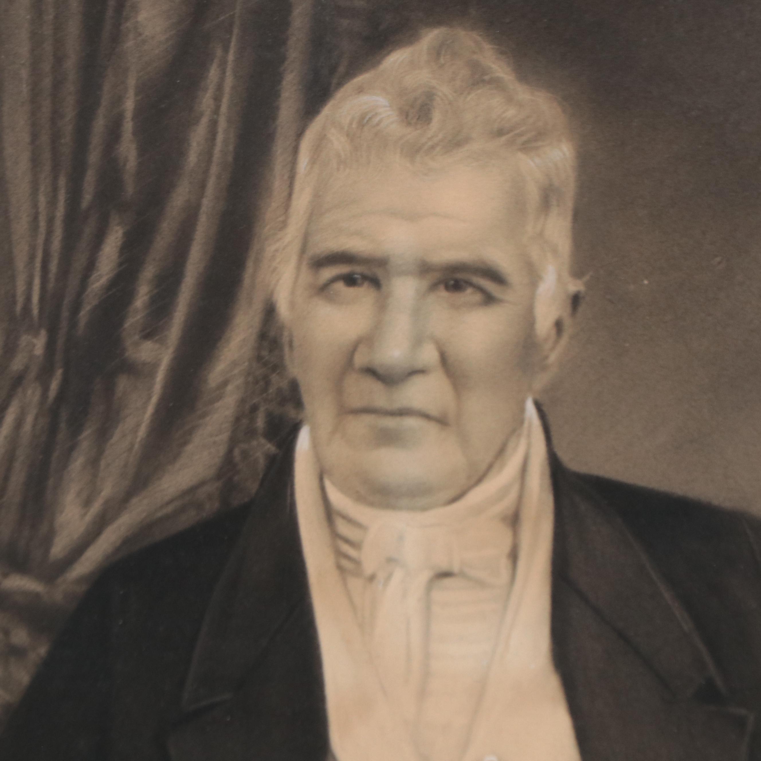 Crayon Portrait Photograph of Elder Gentleman, Late 19th Century