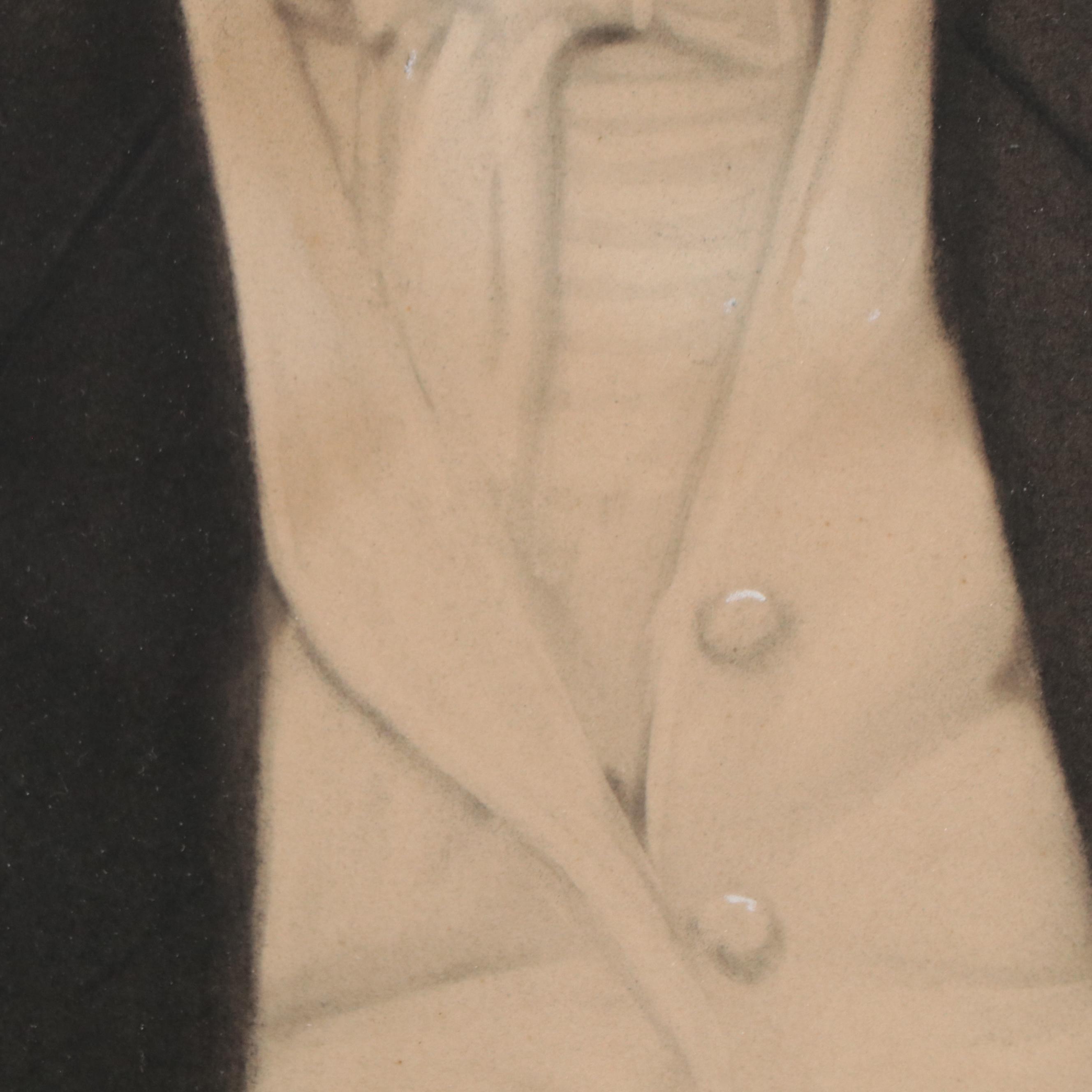 Crayon Portrait Photograph of Elder Gentleman, Late 19th Century