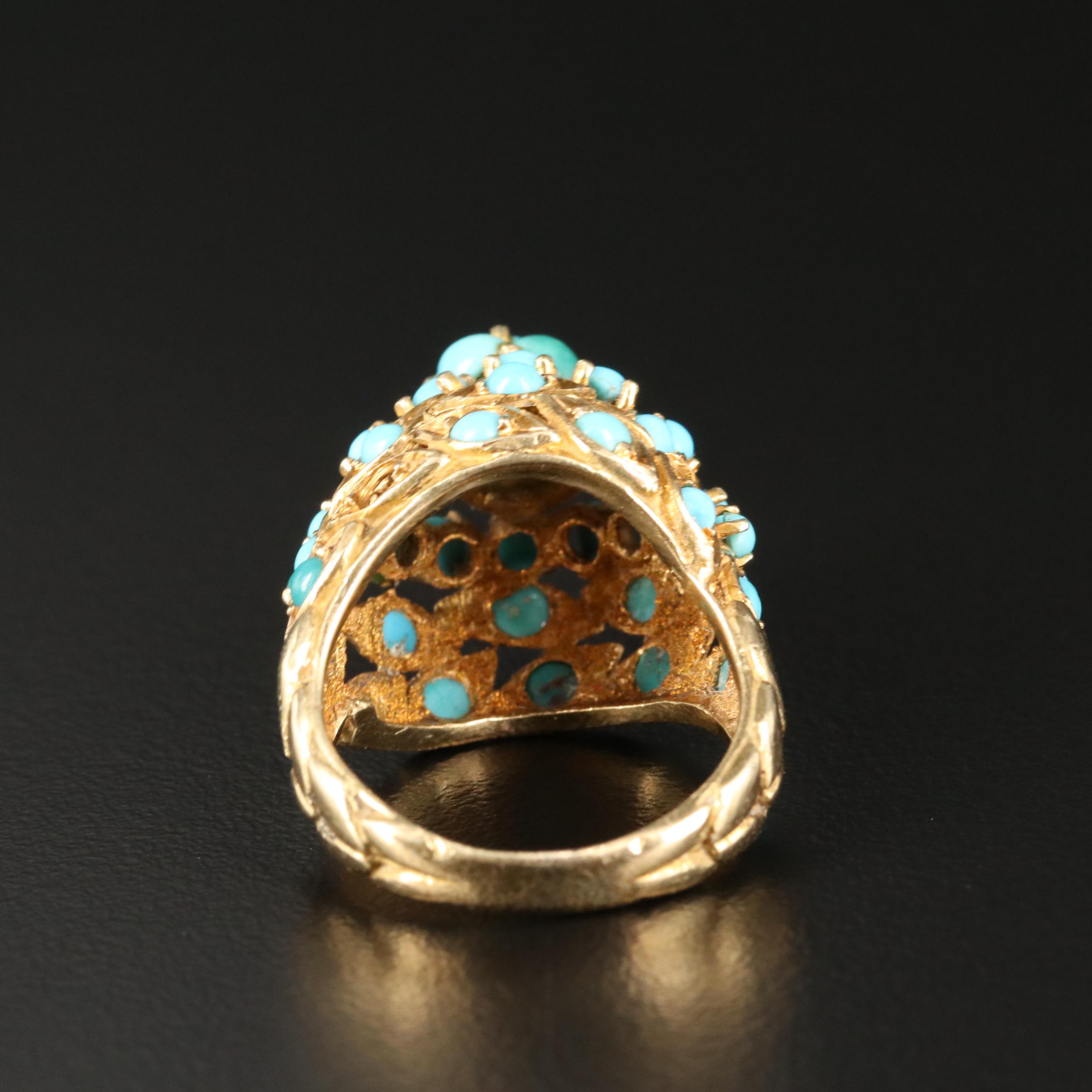 18K Turquoise Thai Princess Ring