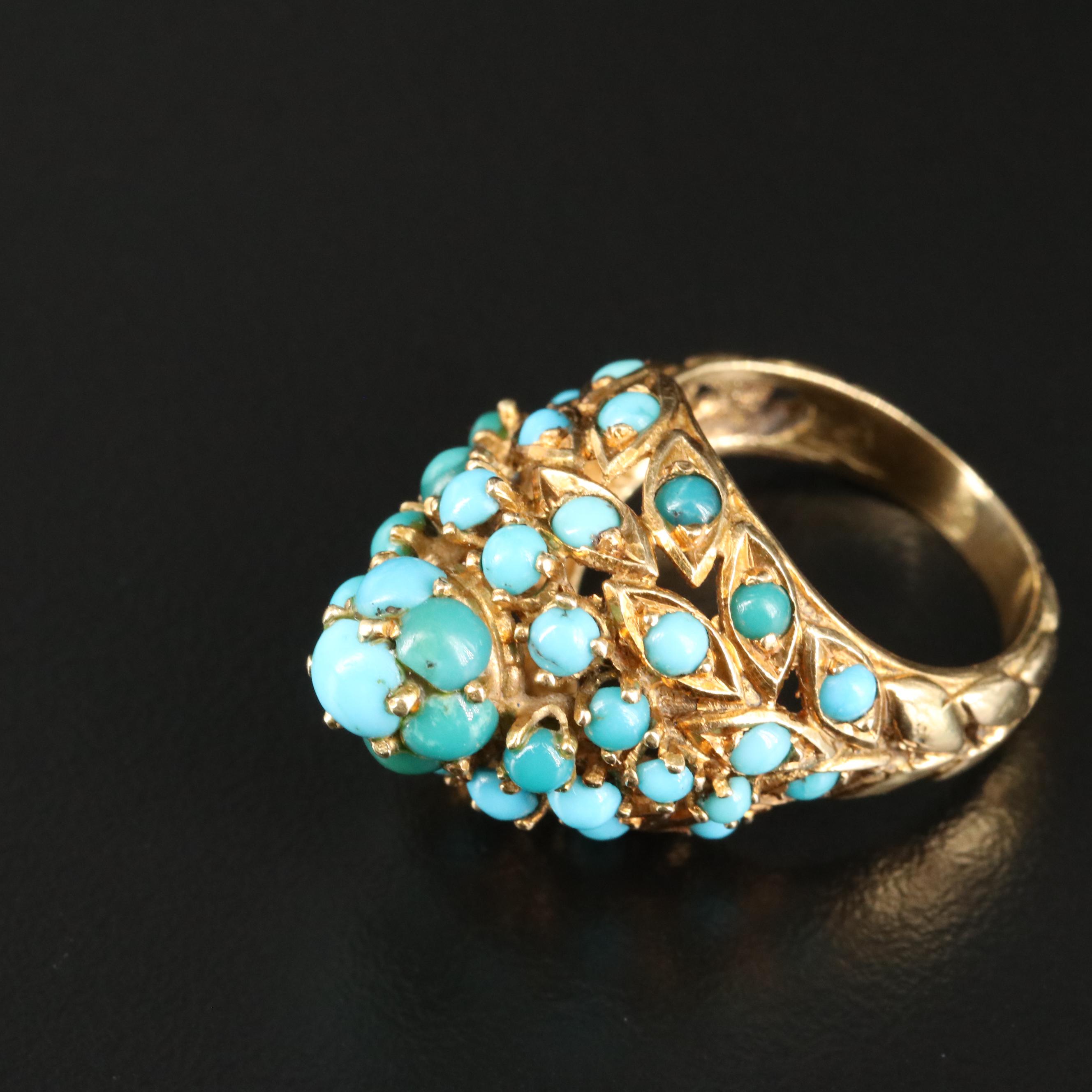 18K Turquoise Thai Princess Ring