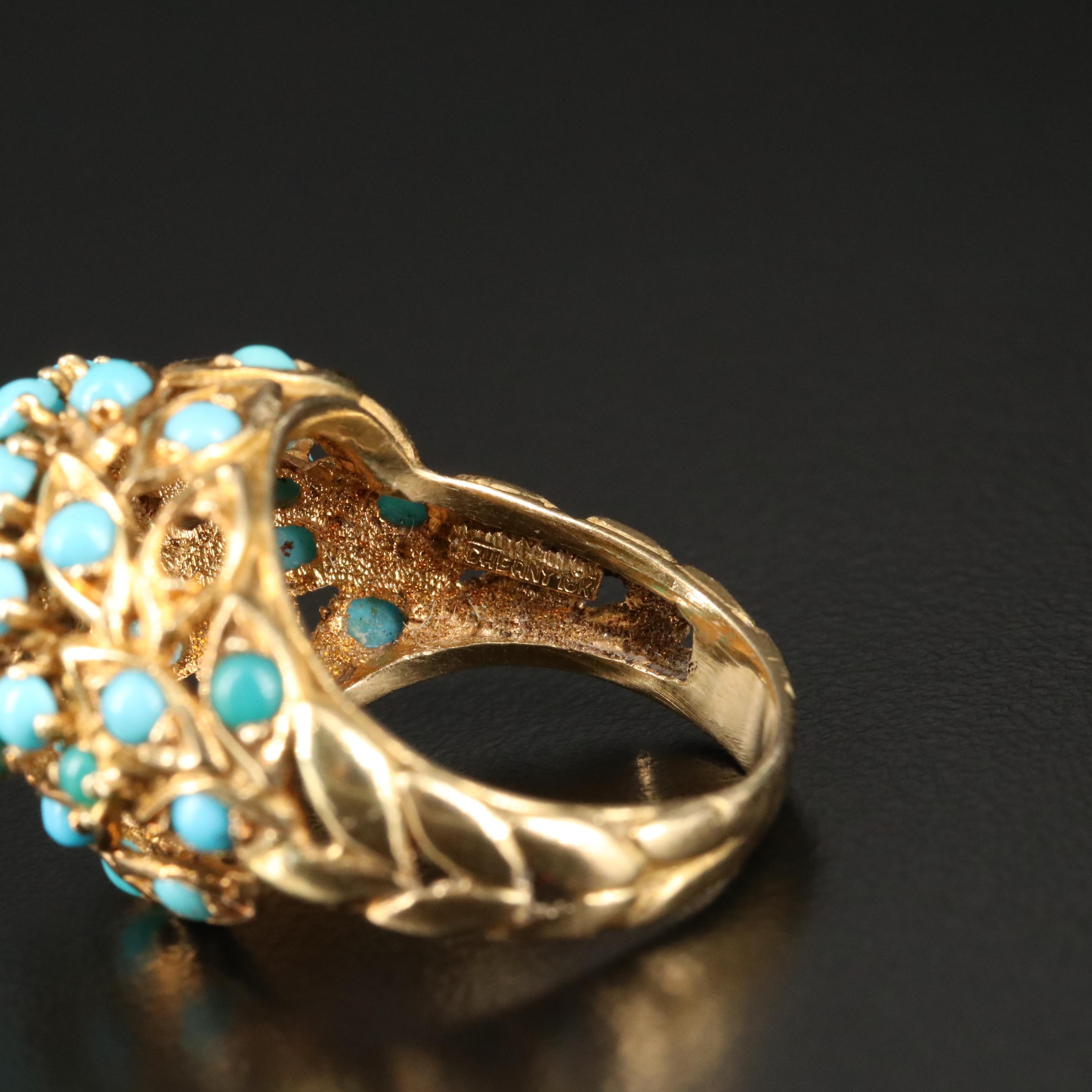 18K Turquoise Thai Princess Ring