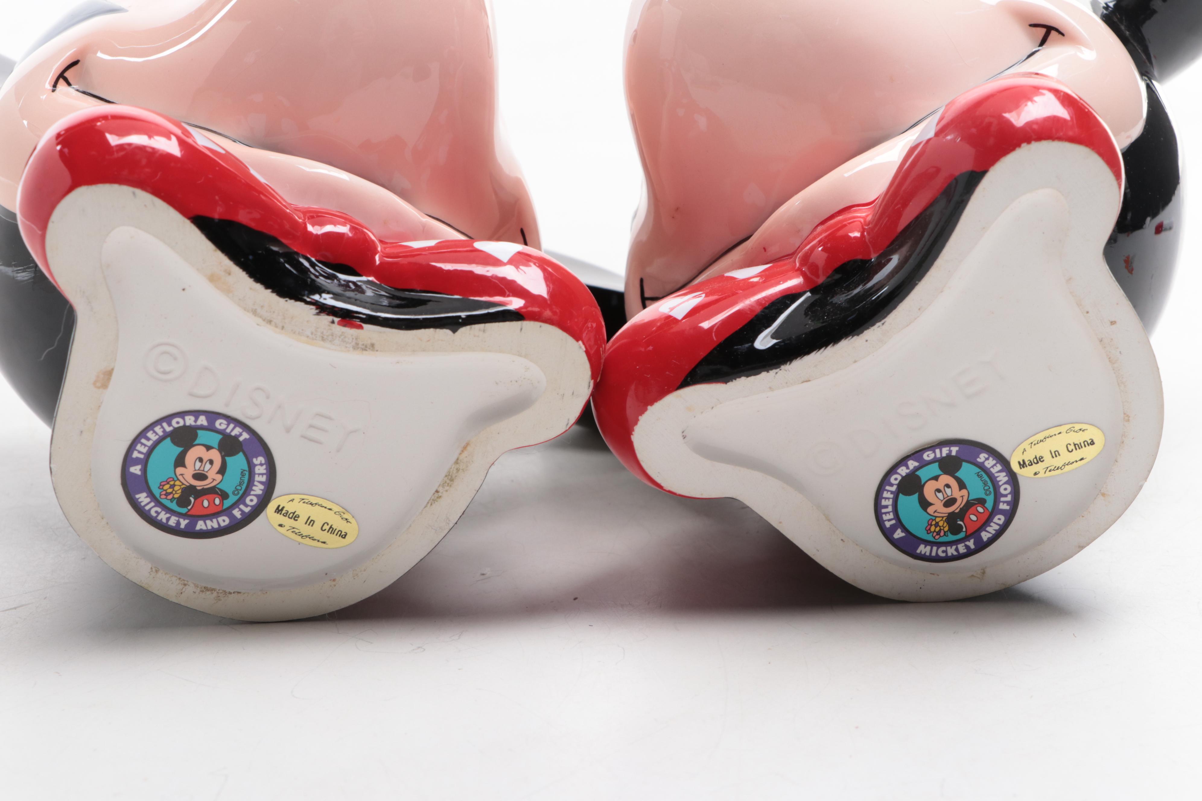 Teleflora Disney Ceramic Mickey Mouse Vases with Cookie Jar