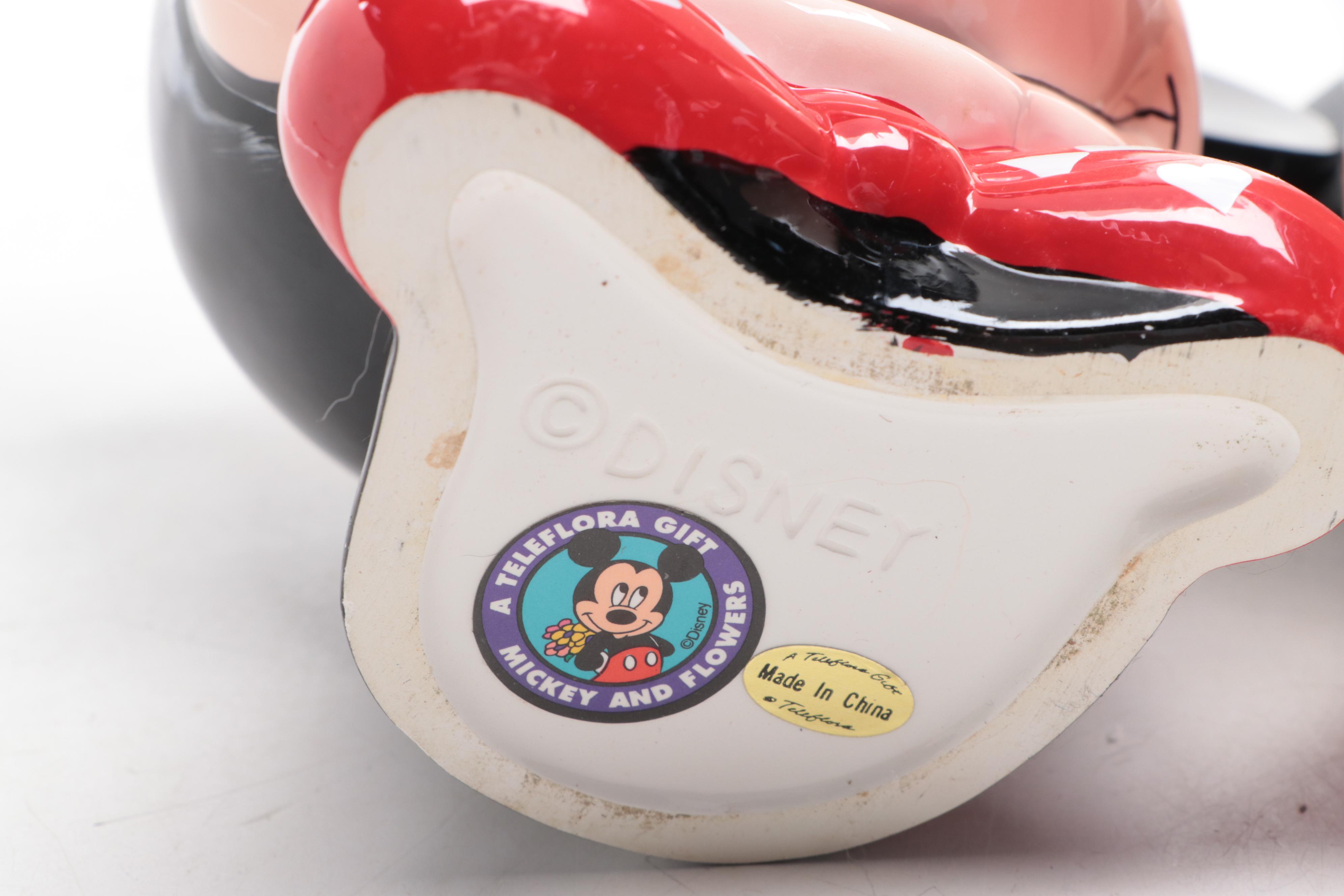 Teleflora Disney Ceramic Mickey Mouse Vases with Cookie Jar