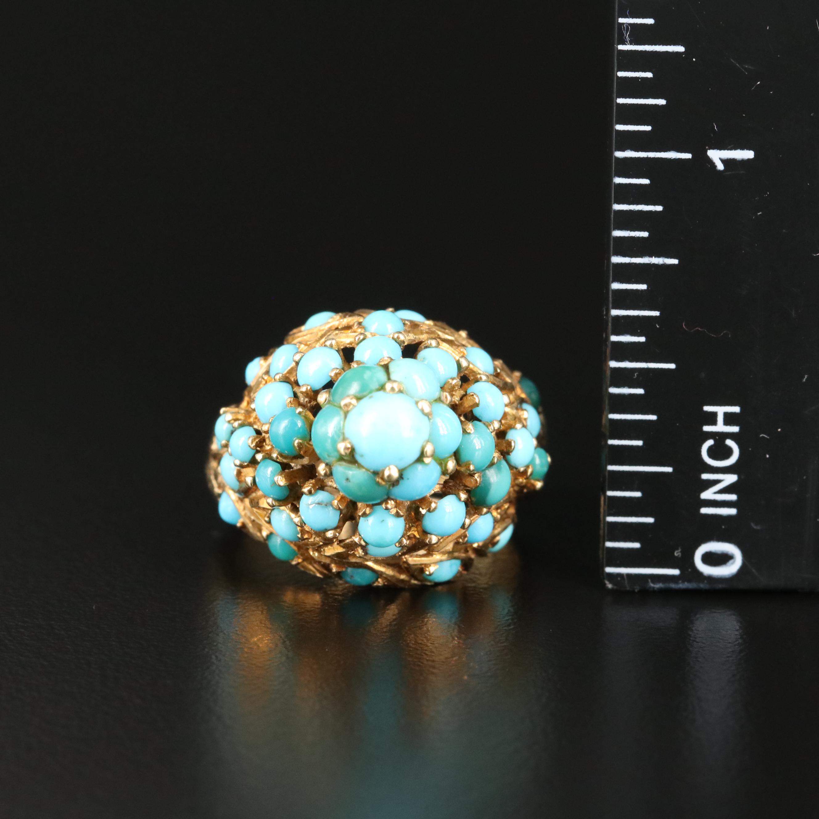 18K Turquoise Thai Princess Ring