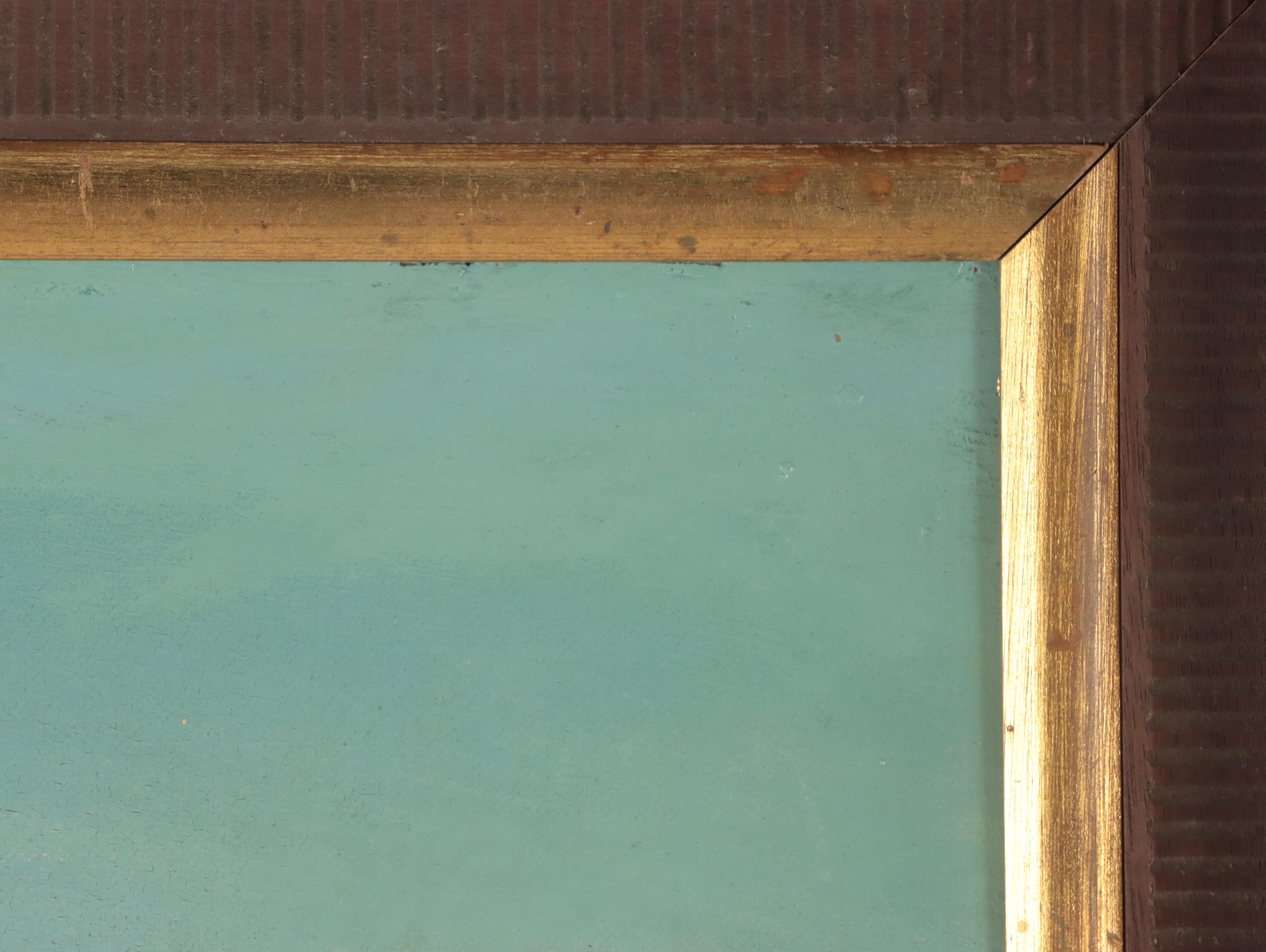 Landscape with Man Fishing Oil Painting, Early to Mid-20th Century