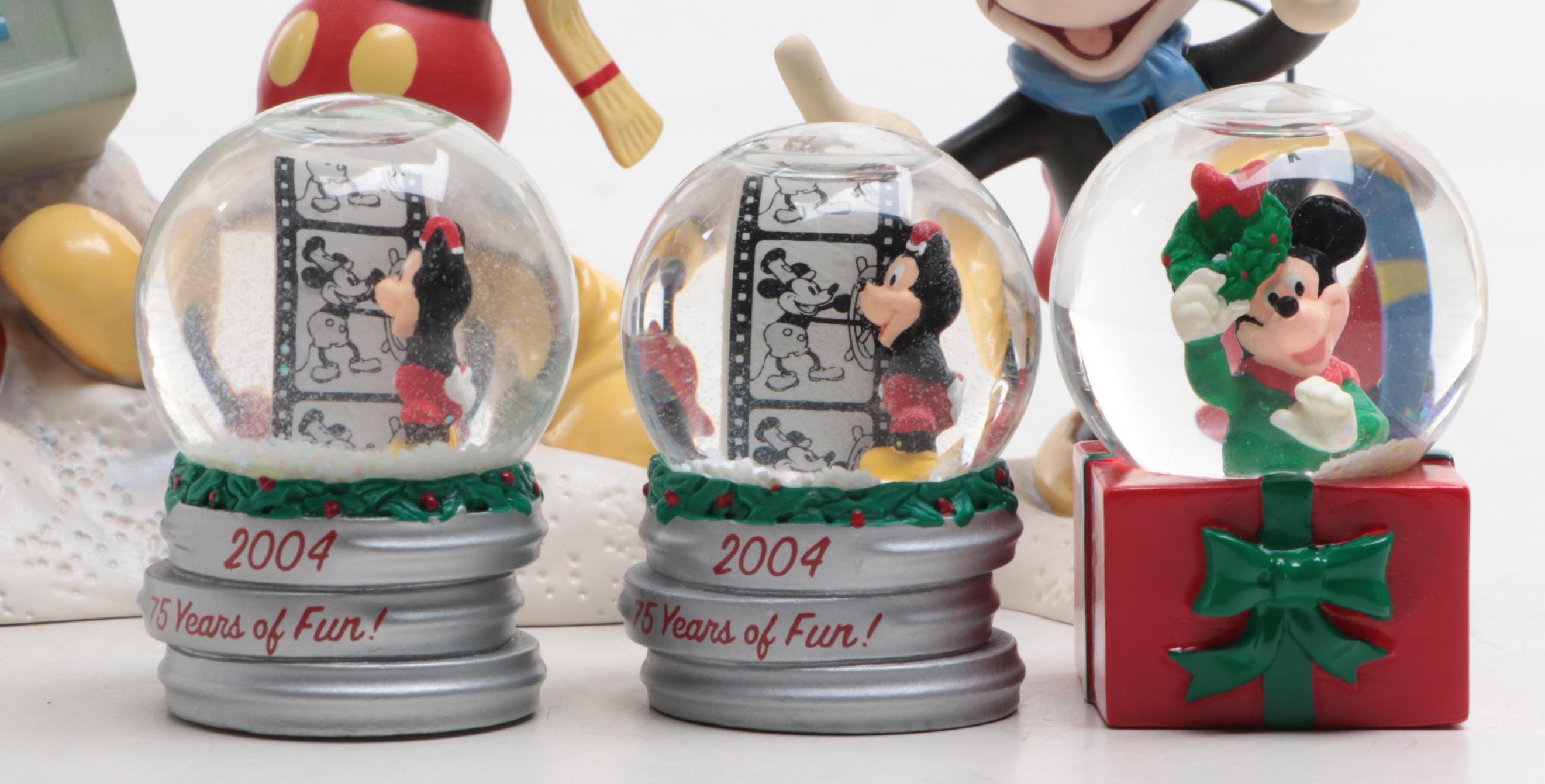 Walt Disney "Merry Messengers" Ceramic Figurines and Other Snow Globes