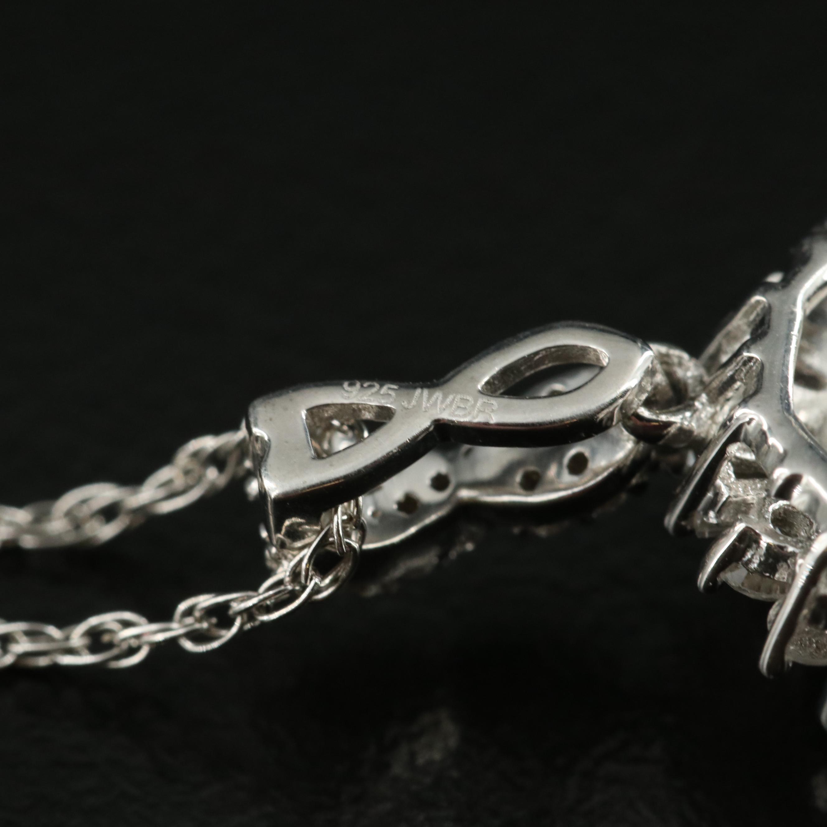 Sterling Sapphire Pendant Necklace