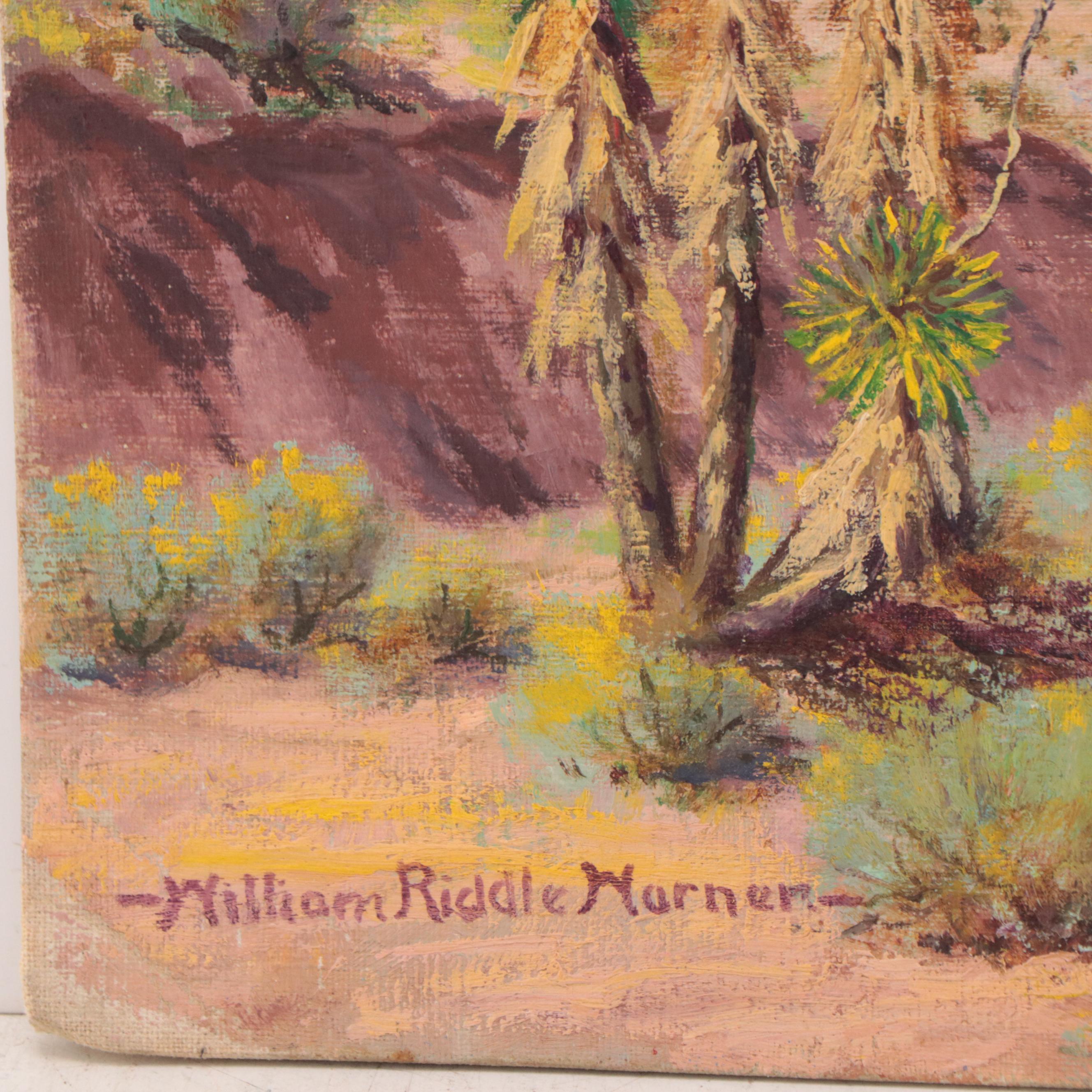 William Riddle Warner Western Landscape Oil Painting, Circa 1940