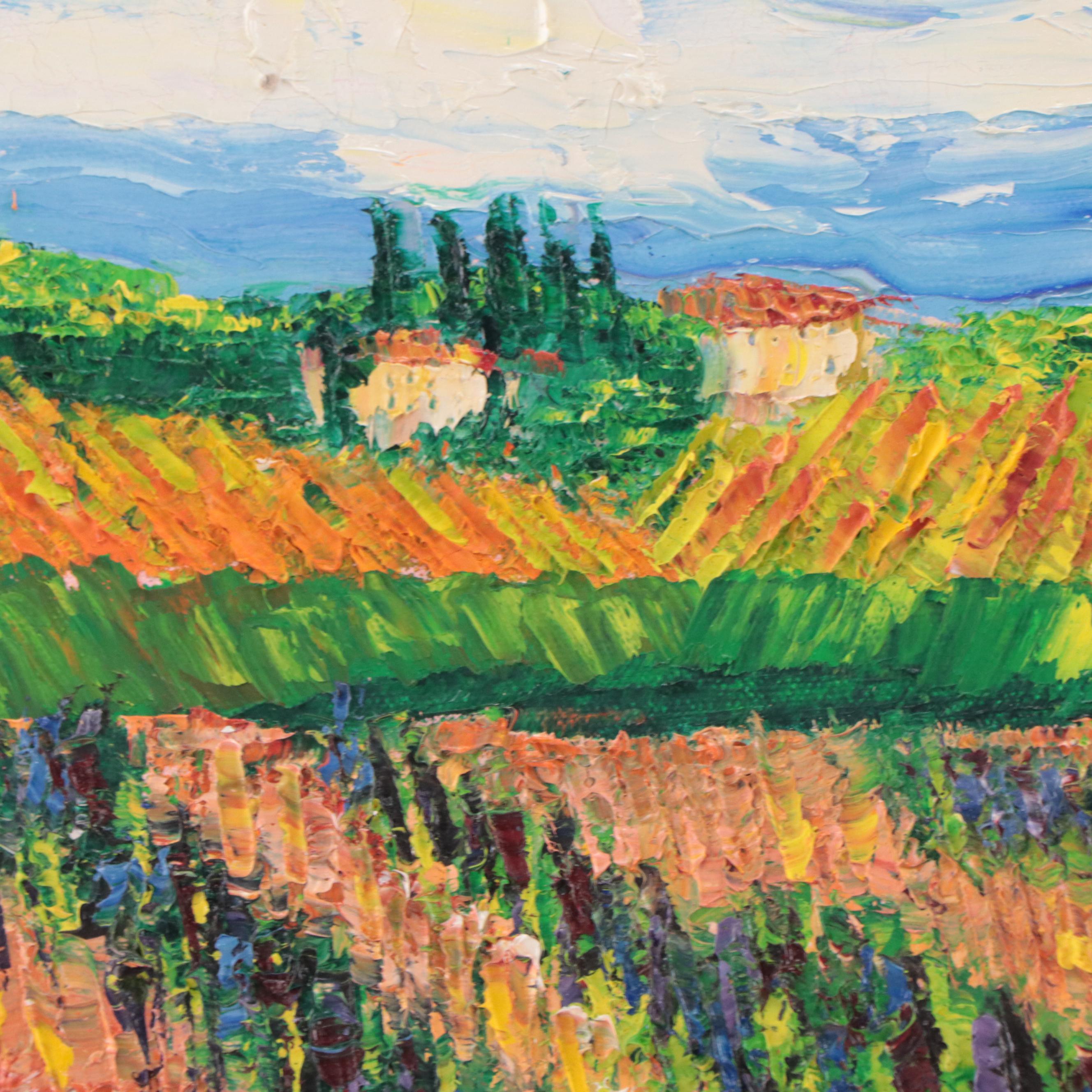 SRO Landscape Oil Painting "Cortona Grapes," 2008