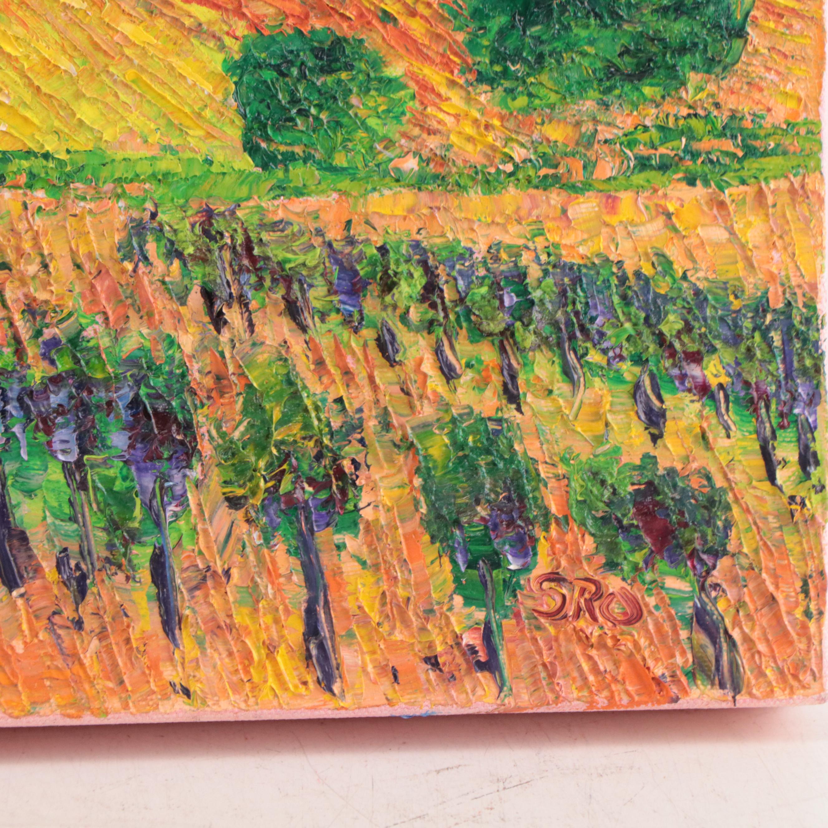 SRO Landscape Oil Painting "Cortona Grapes," 2008