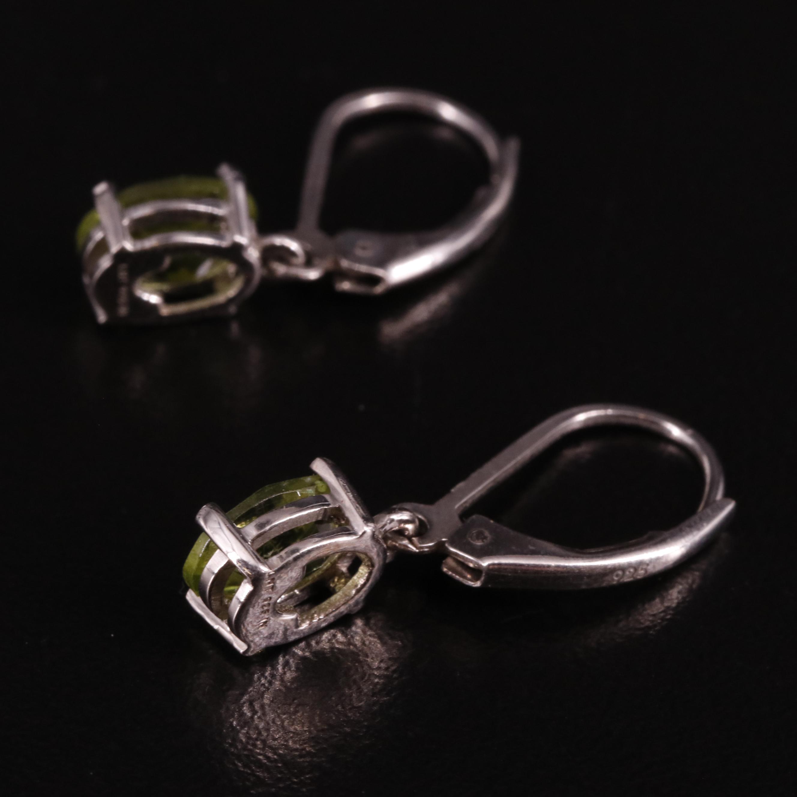 Sterling Peridot Drop Earrings