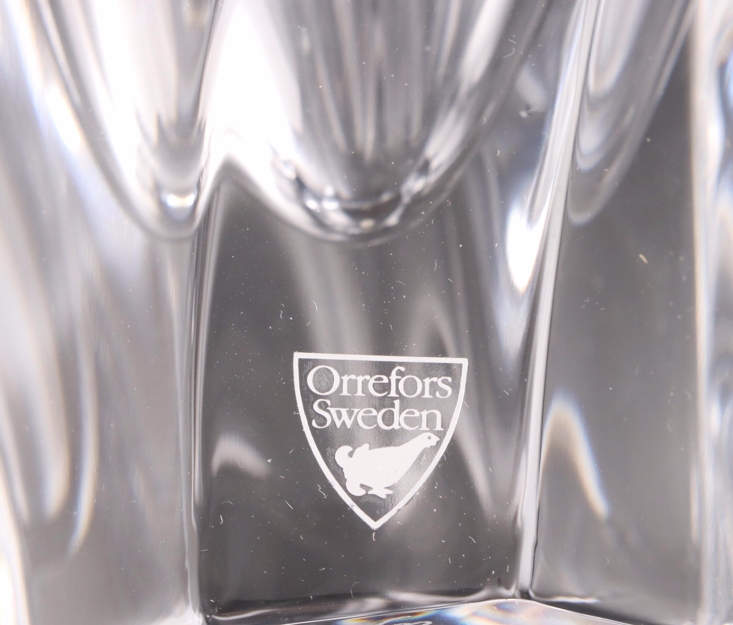 Orrefors "Residence" Glass Vase and Bowl with Val St. Lambert Crystal Bowl