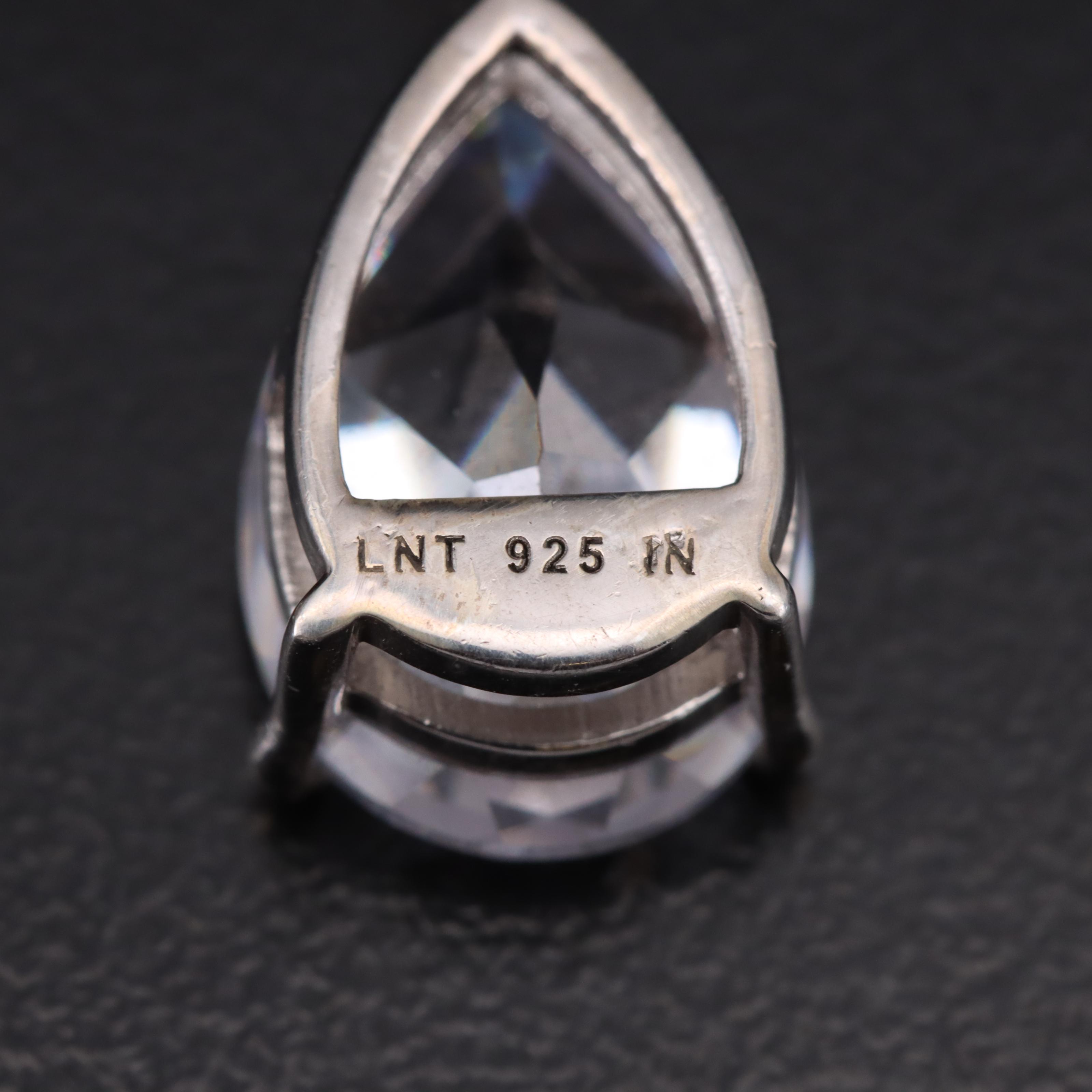 Sterling Cubic Zirconia Teardrop Pendant Necklace