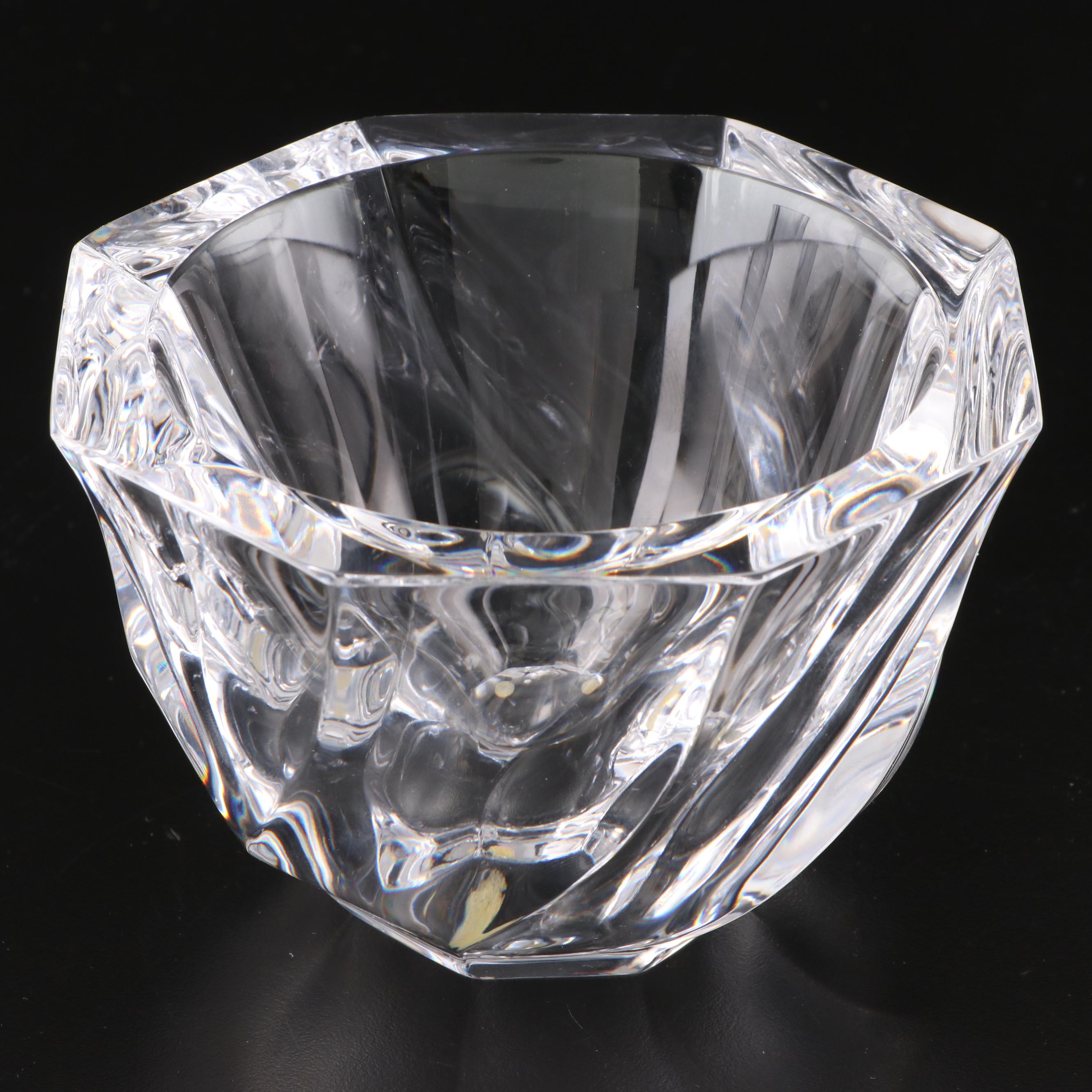 Orrefors "Residence" Glass Vase and Bowl with Val St. Lambert Crystal Bowl