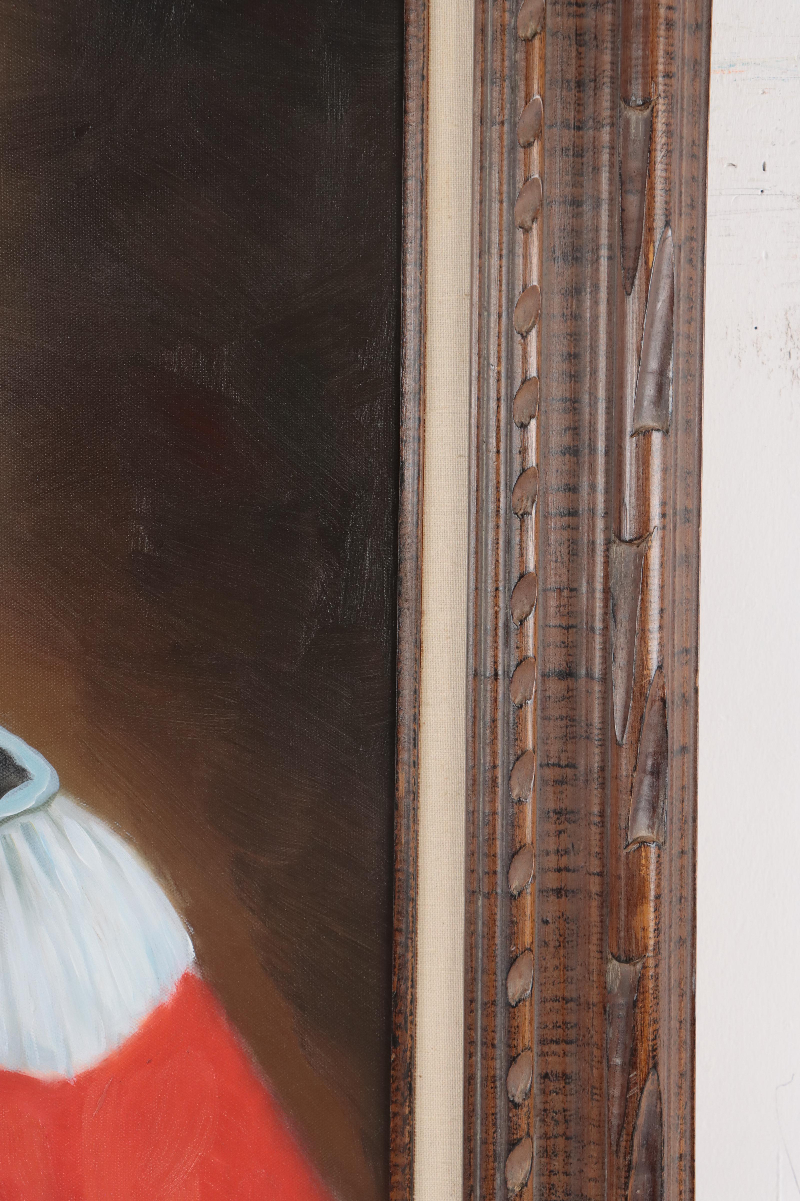 Chimpanzee in Military Uniform Oil Painting