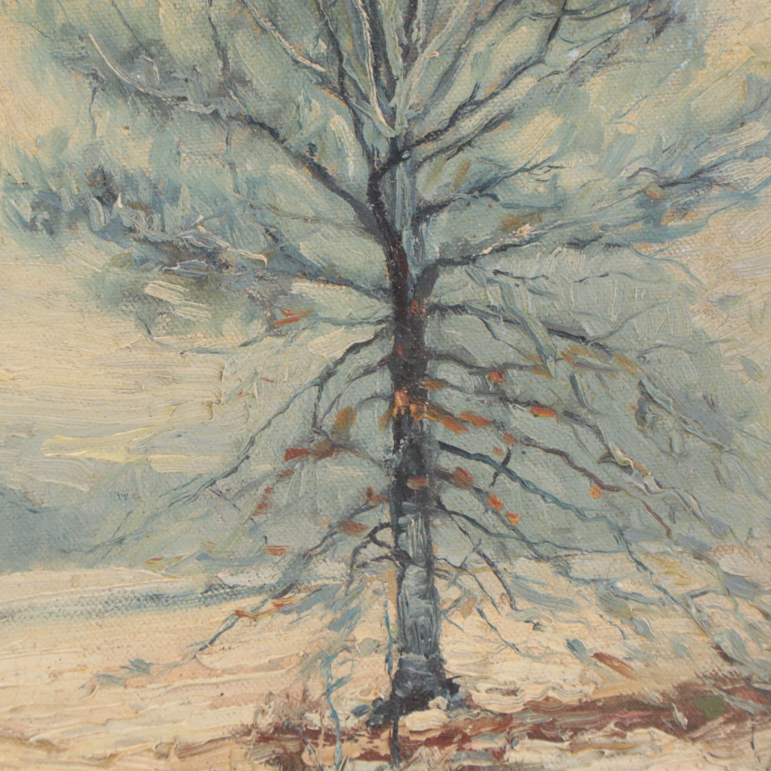 C. W. Boeringer Winter Landscape Oil Painting "Parker Woods"