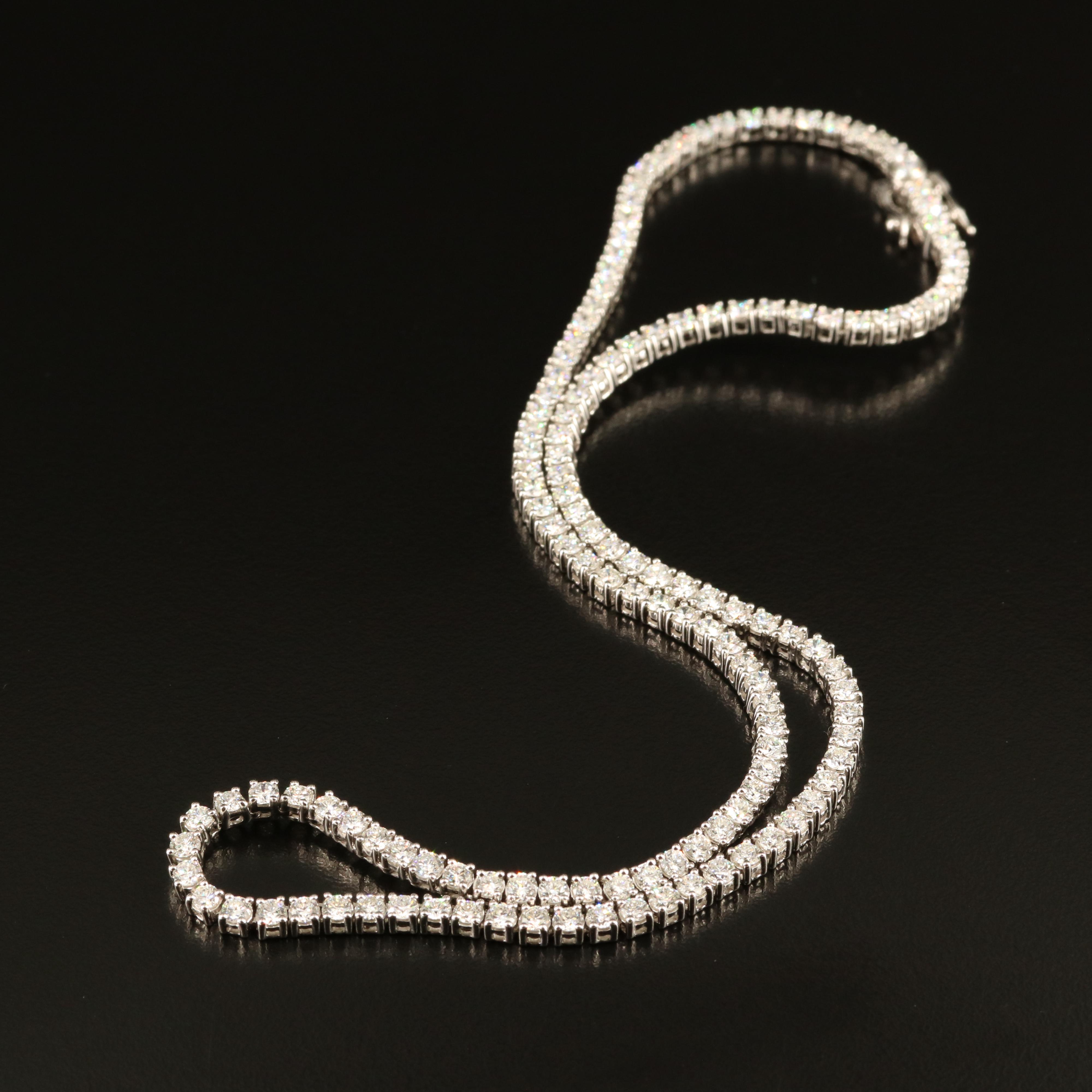 14K 10.12 CTW Lab Grown Diamond Rivière Necklace
