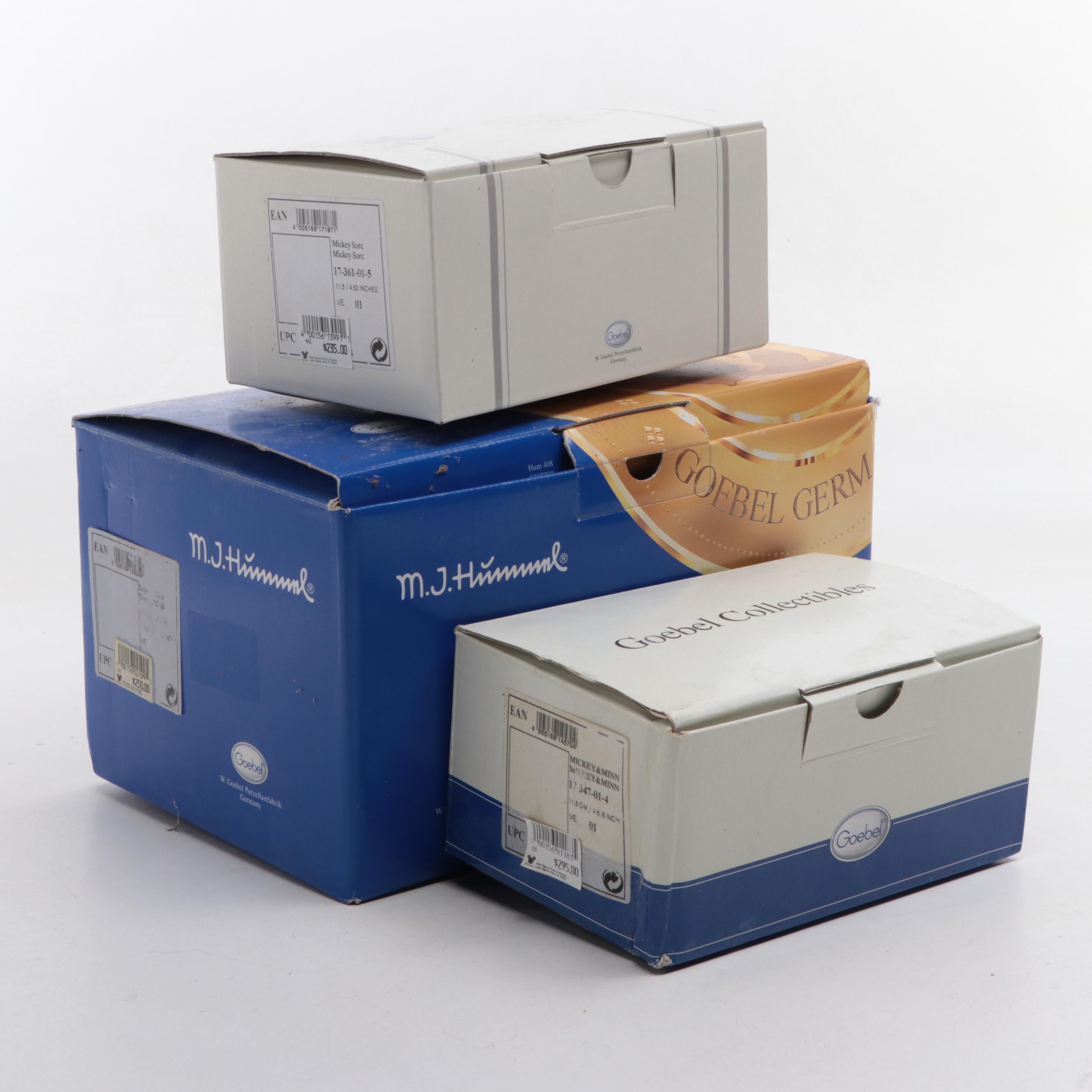 Goebel Master Artist Signed "Eeyore Umbrella Boy" and Other Figurines