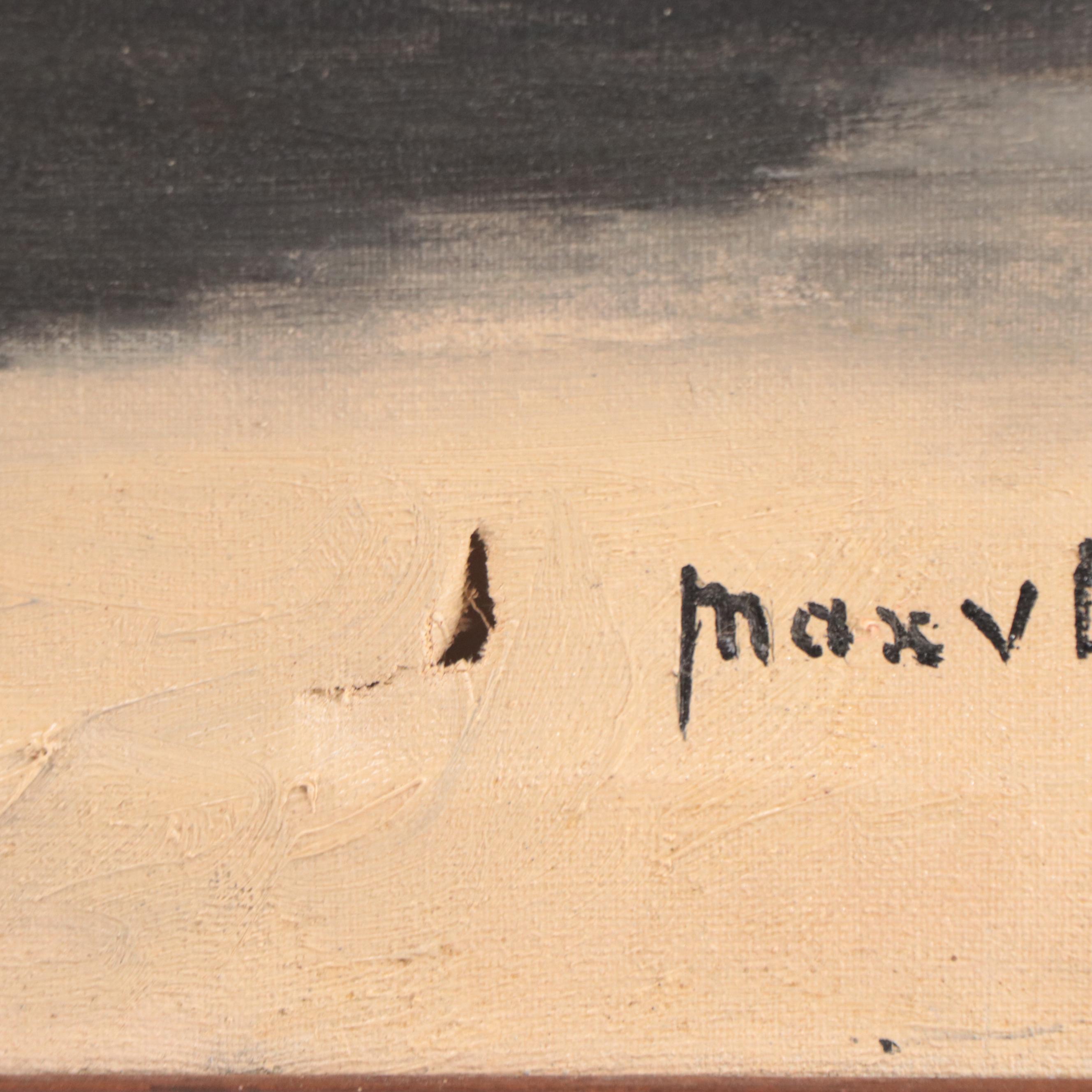 Max V. Lier Floral Still Life Oil Painting of Poppies