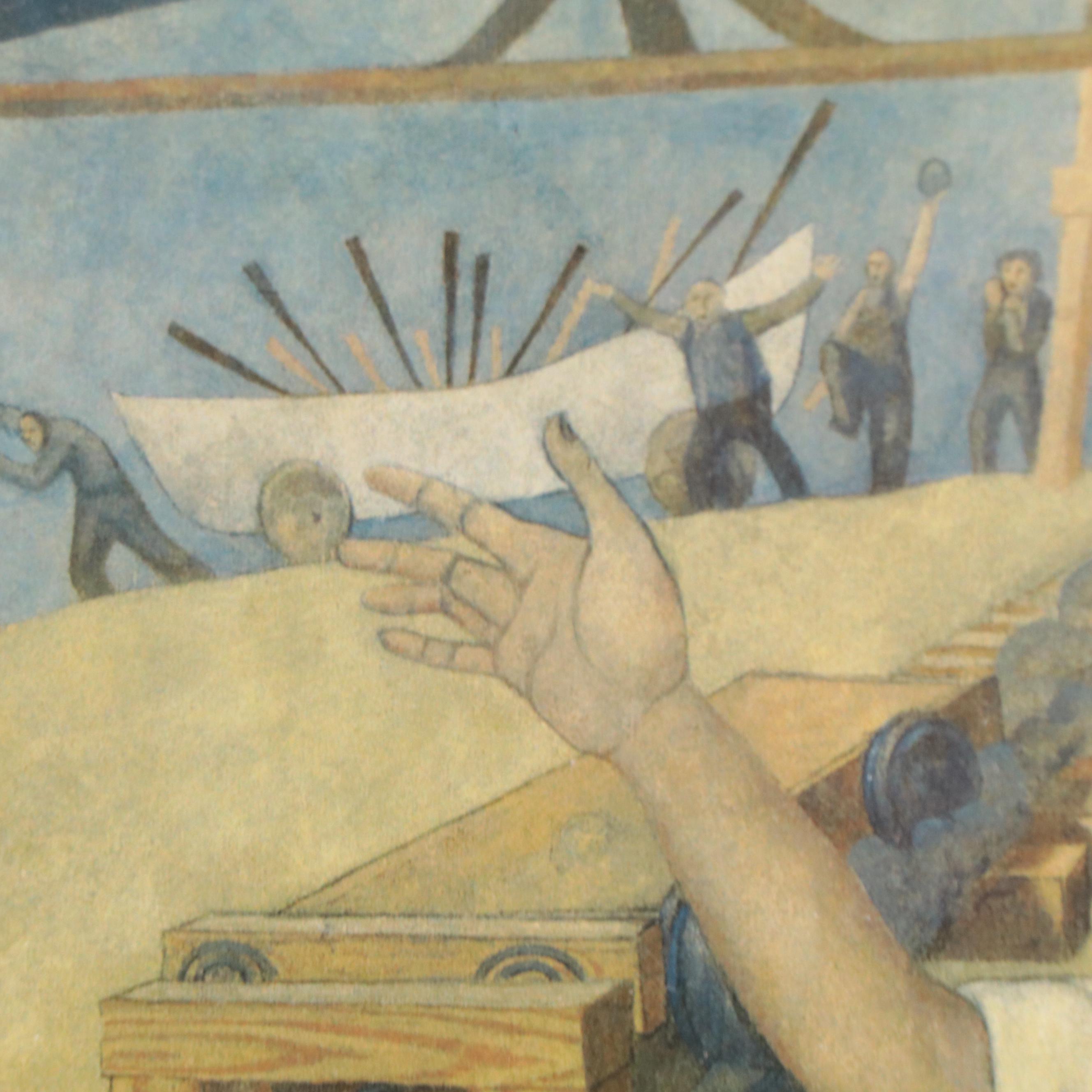 Giclée After George Snow Hill Aviation Mural in Tampa International Airport