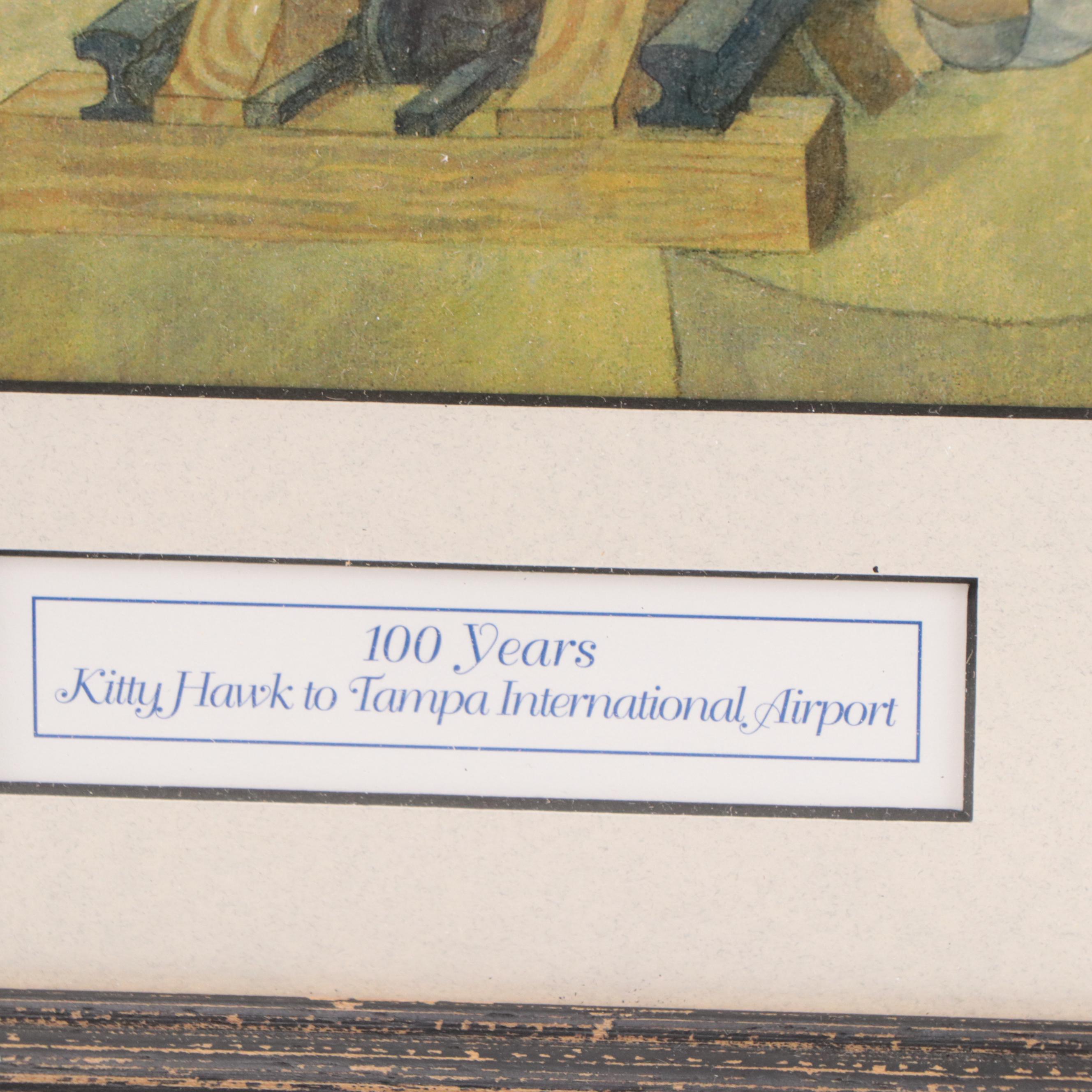 Giclée After George Snow Hill Aviation Mural in Tampa International Airport