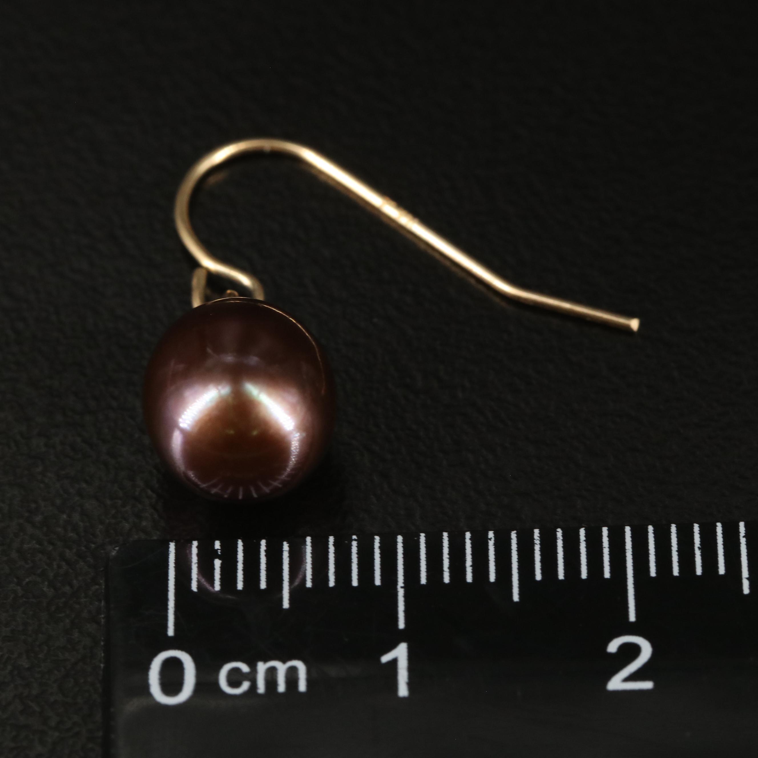 14K Pearl Drop Earrings