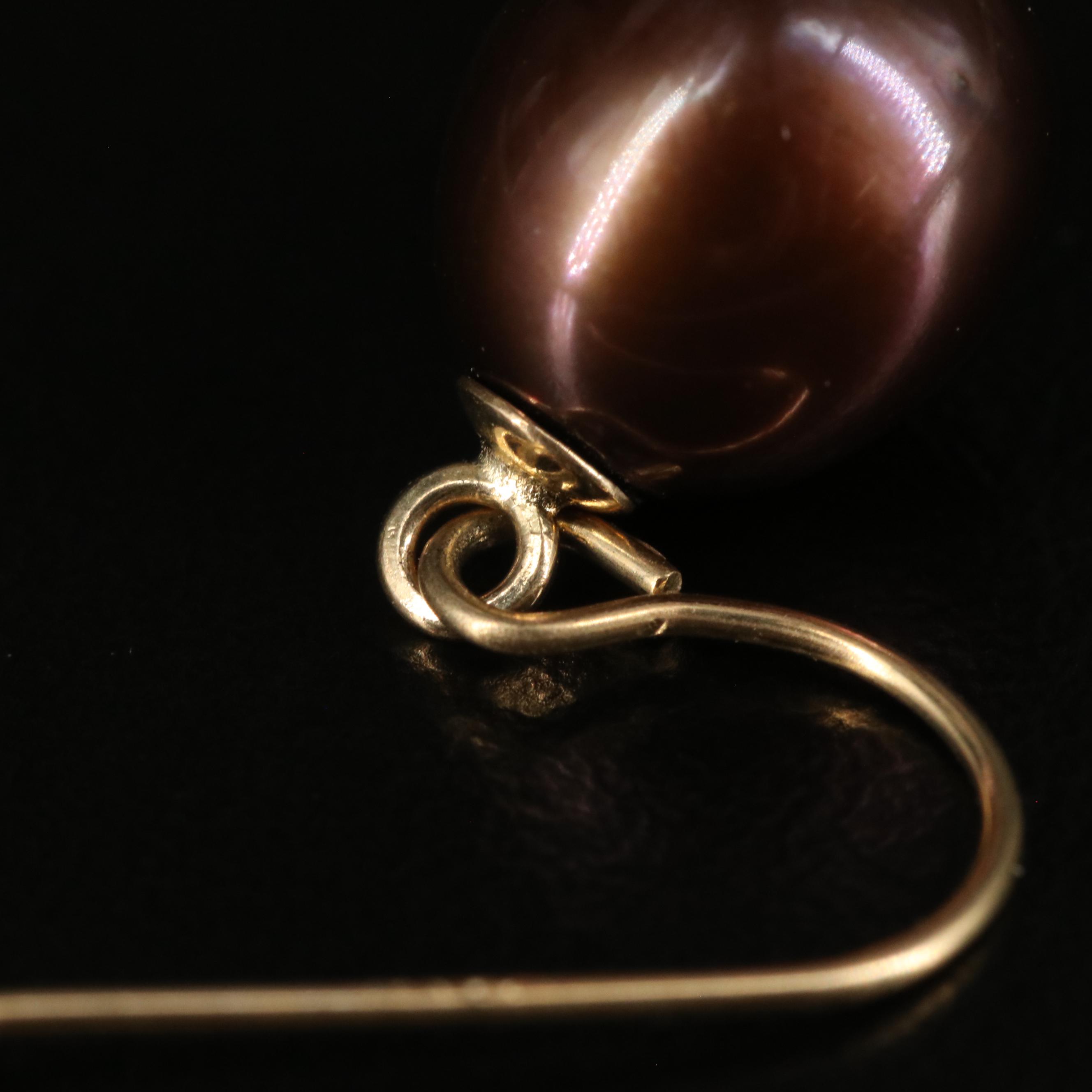 14K Pearl Drop Earrings