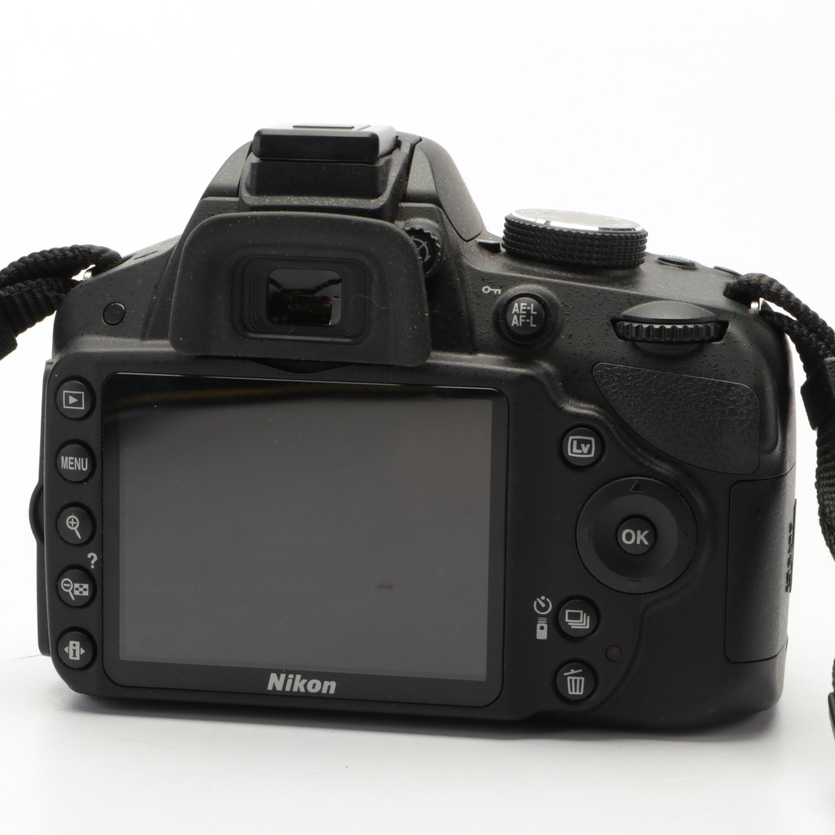 Nikon D3200 DSLR Camera, Double Zoom Lens Kit and Case